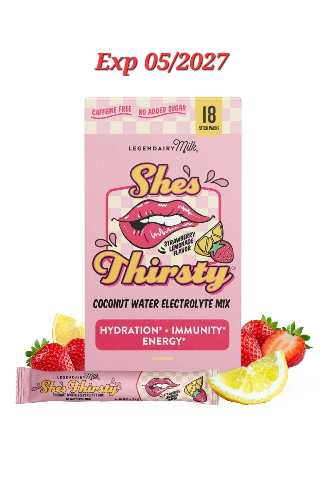 Legendairy Milk She’s Thirsty – Strawberry Lemonade, Hydration Packets | Cort…
