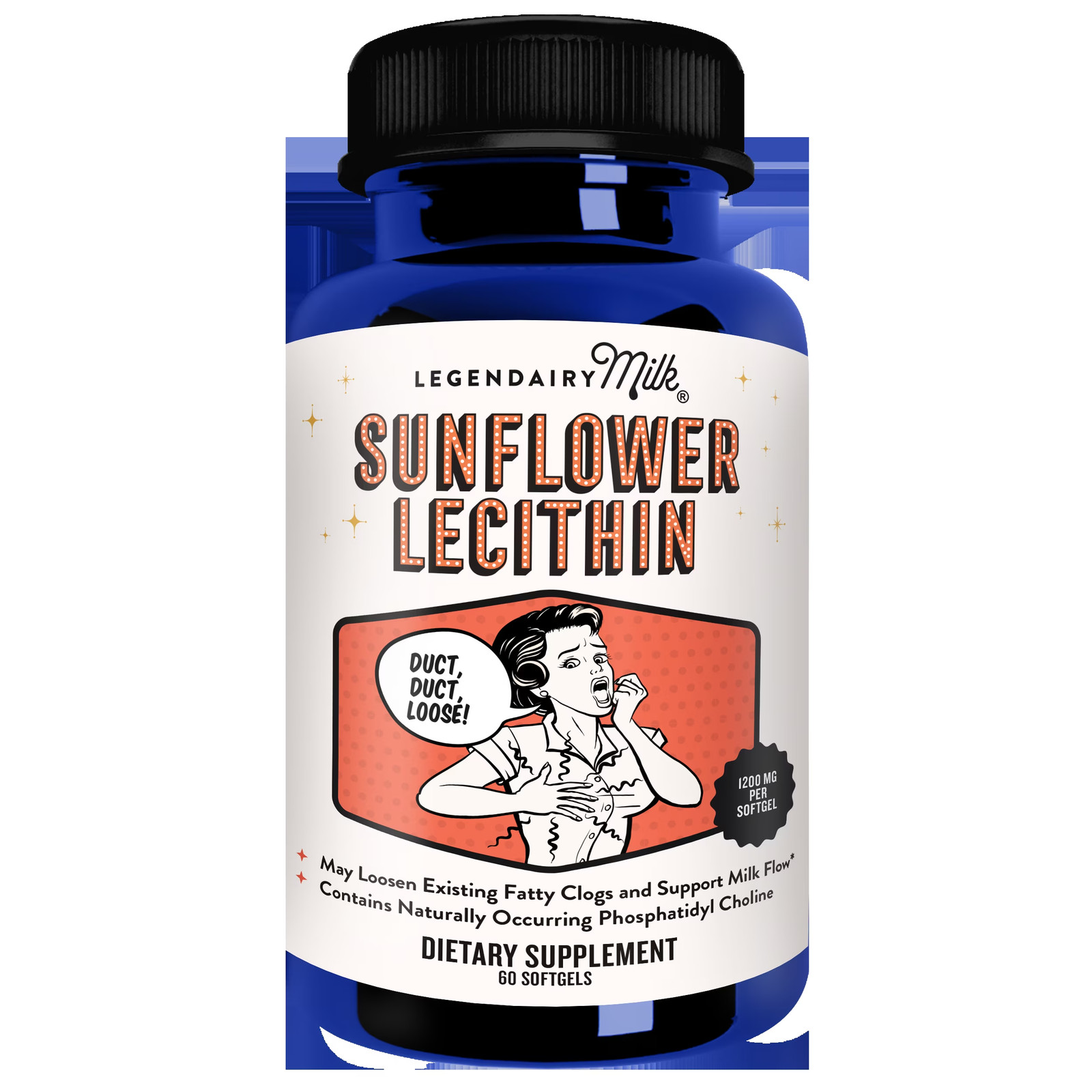 Organic Sunflower Lecithin Softgels for Adults – 60 Count Bottle