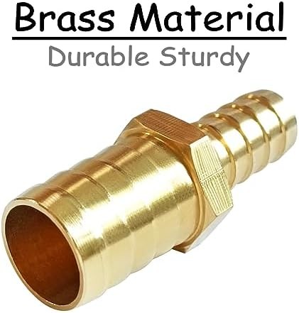 Uenede 2PCS Brass 3/8″ to 1/2″ OD Barb Reducer Barbed Hose Fittings with 4 Stain