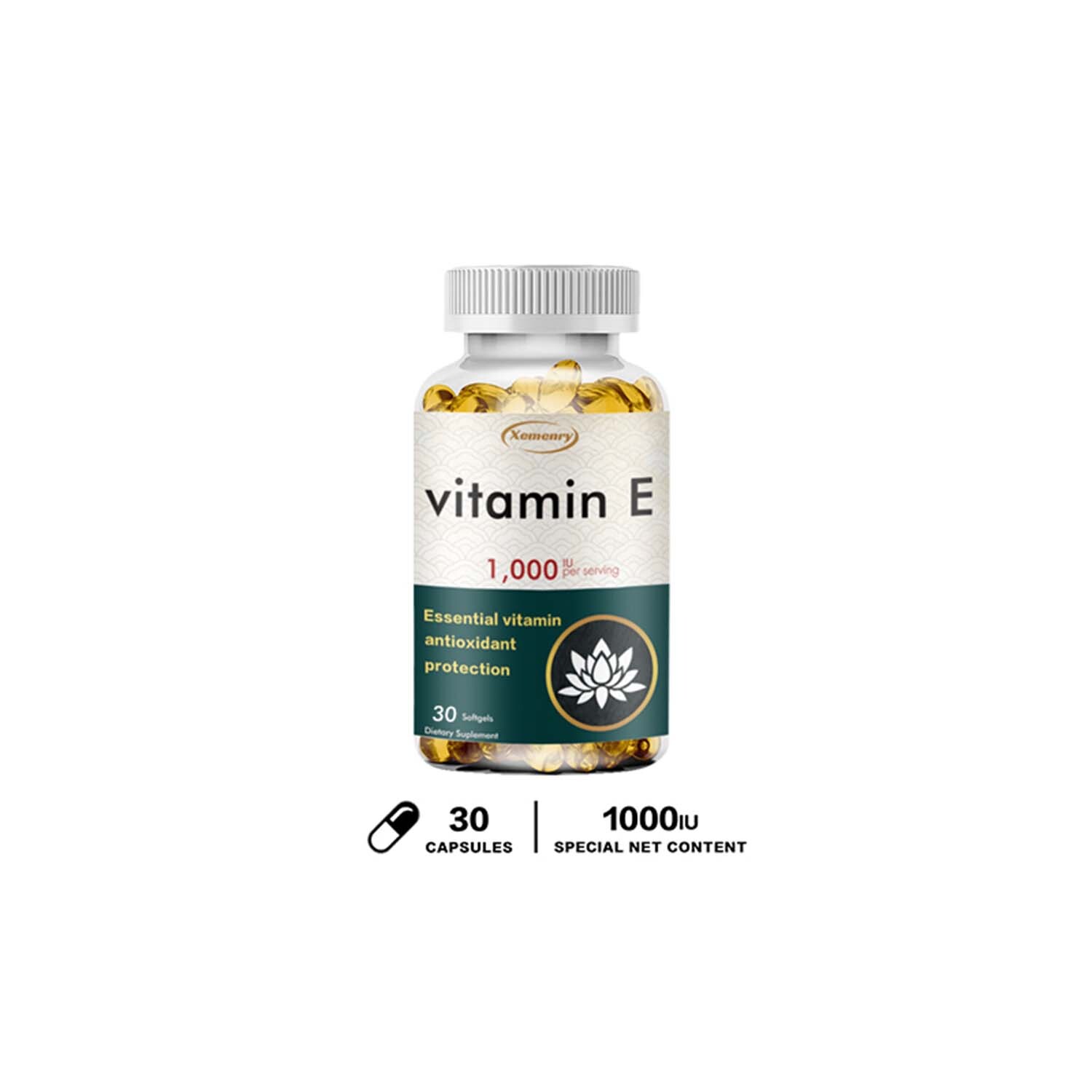 Vitamin E Capsules 1000IU – Anti-Aging, Antioxidant, Skin Care Immune Support