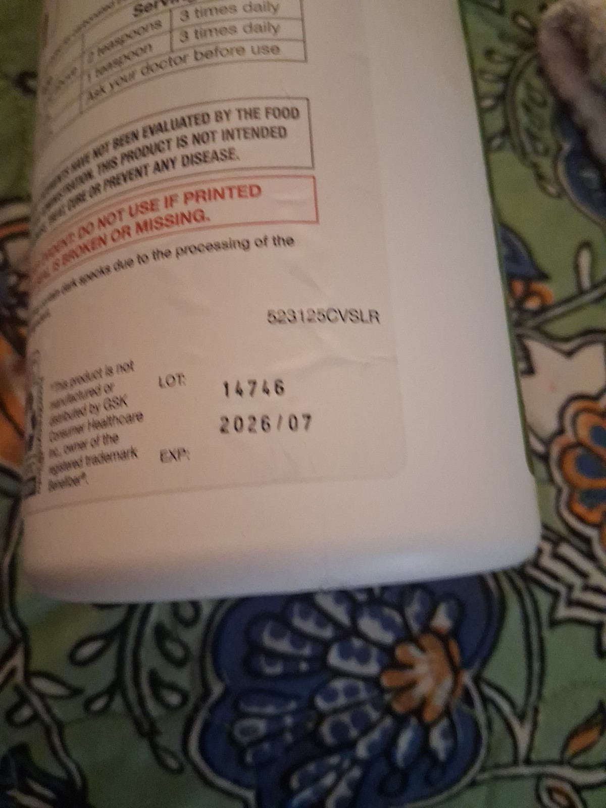 CVS Health Easy Fiber/ Prebiotic Fiber Supplement/ 17.6 oz/ Exp.07/26