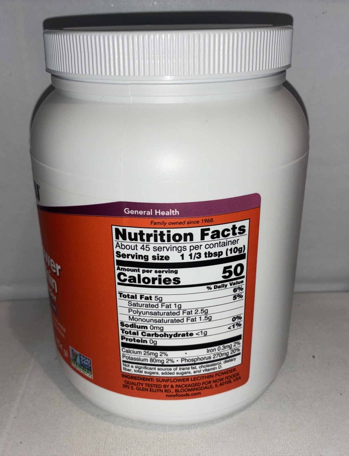 NF Sunflower Lecithin Pure Powder/ Essential Nutrients/Vegan/ 1 lb.