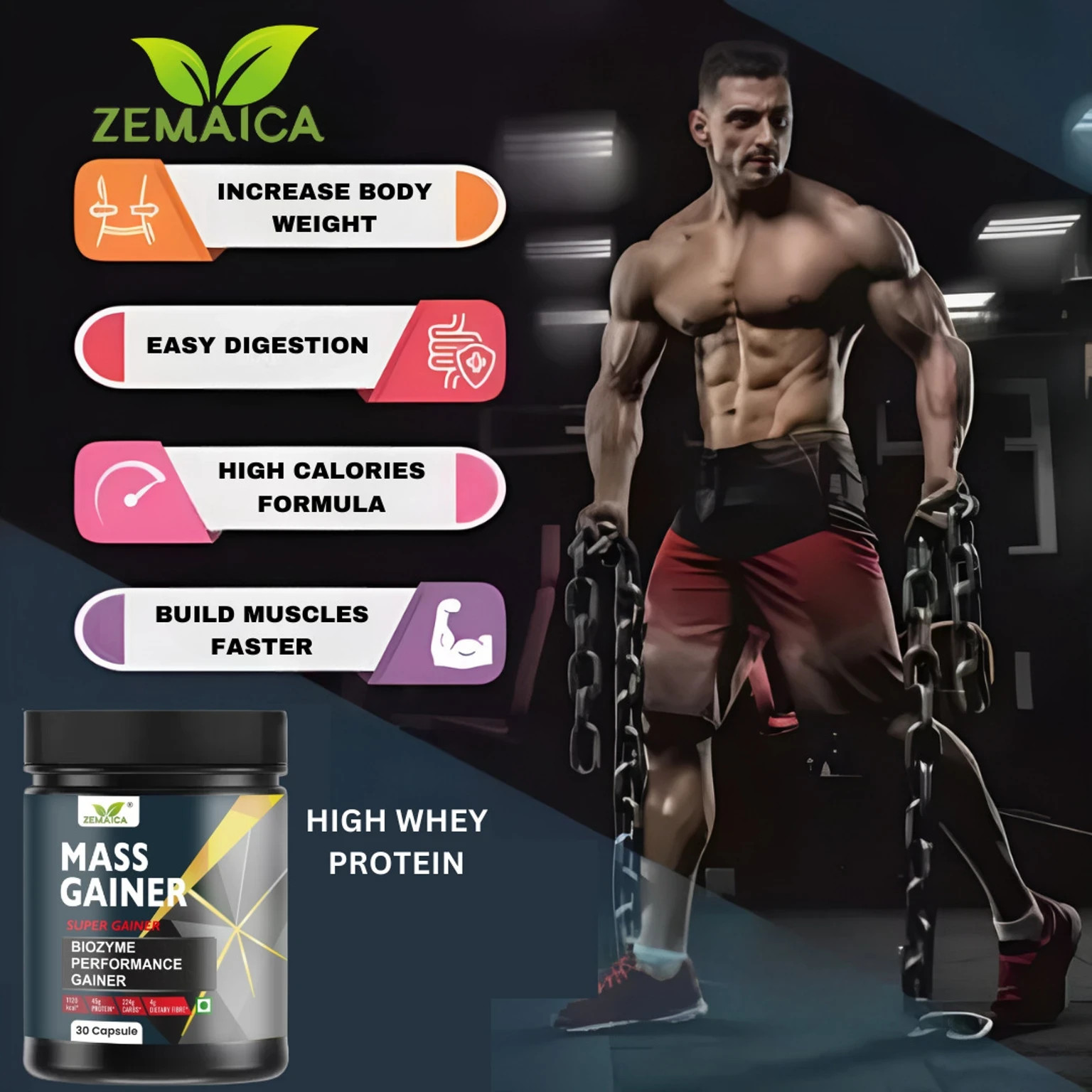 Weight Gainers capsule boost performance & strength for Unisex 30 capsule