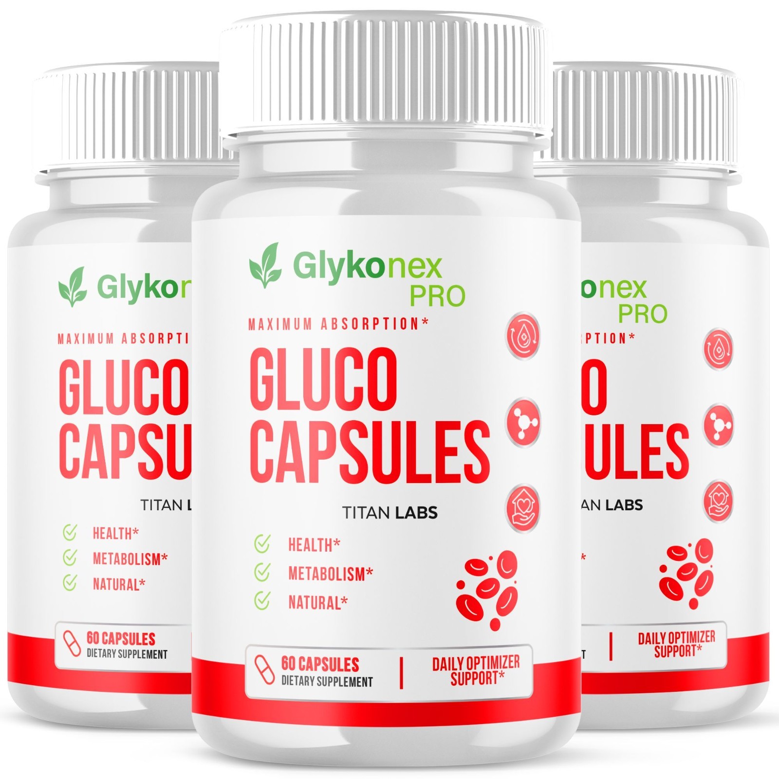 (3 Pack) Glykonex Pro Advanced Blood Health Support Glyko Nex Pro 180 Capsules