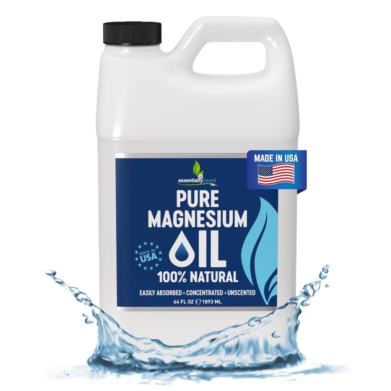 Pure Magnesium Oil Spray 64oz – Topical 64 FL OZ (Pack of 1), Clear