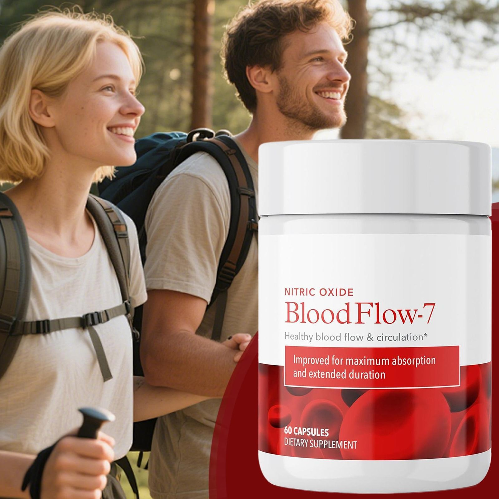 2Bottles Bloodflow-7 Blood Circulation Supplement | Nitric Oxide with Nitros