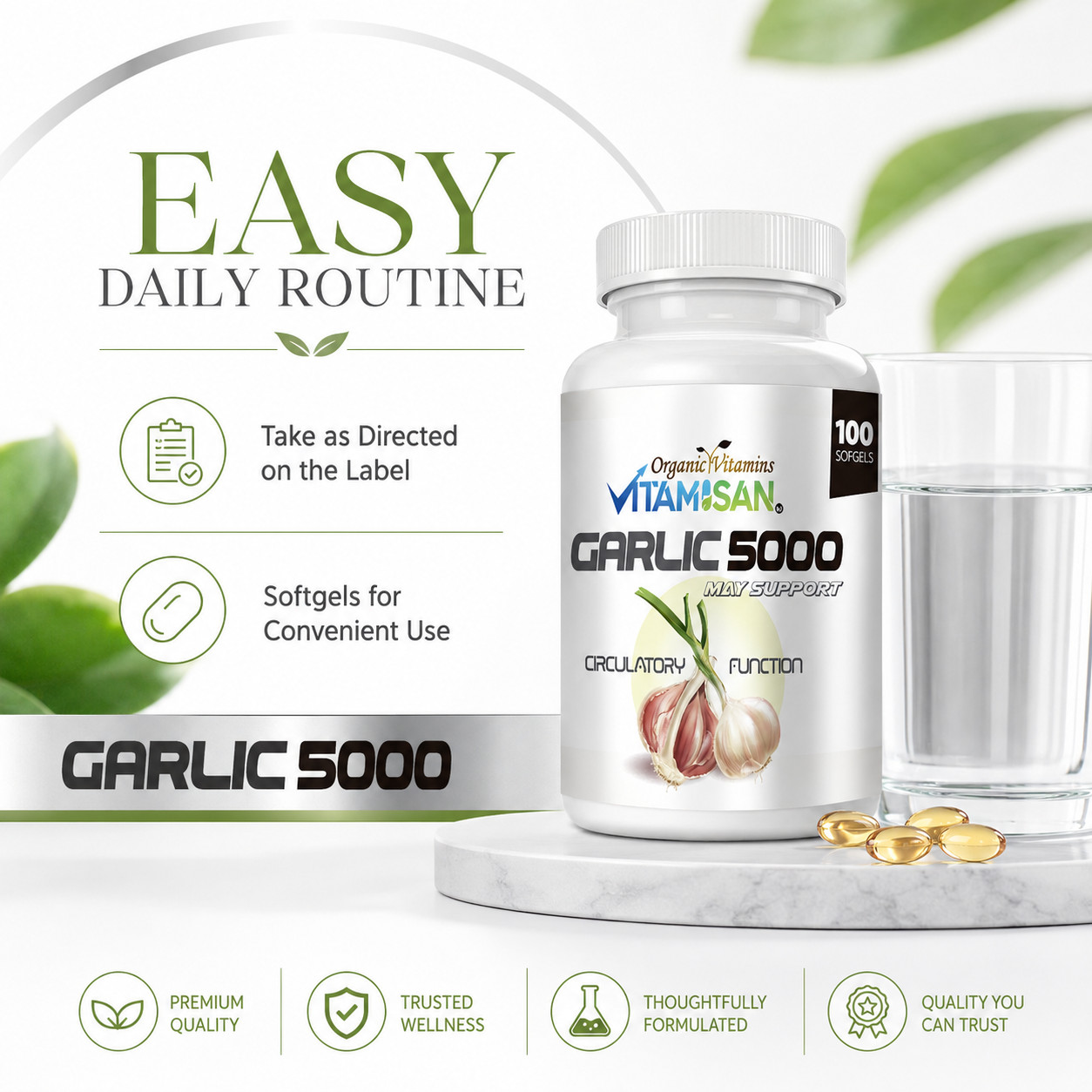 2x GARLIC OIL 5000 Cardiovascular Heart Cough Cold Support 200 ct OV
