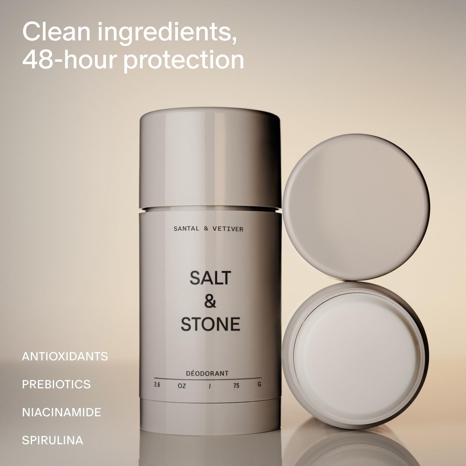 Salt & Stone Aluminum Free Deodorant | Extra Strength 48 Hour Protection for Wom