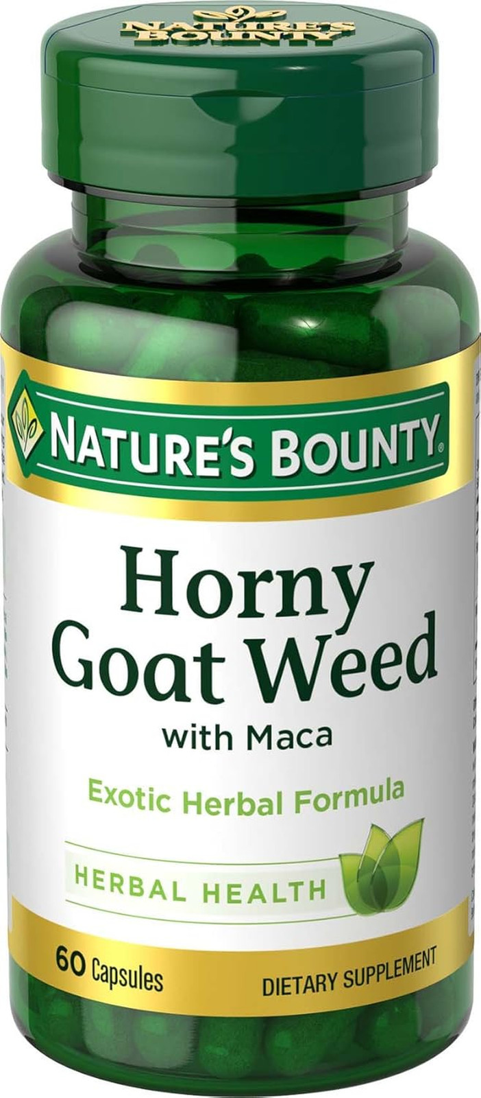 Horny Goat Weed with Maca, Herbal Health Supplement, 60 Capsules