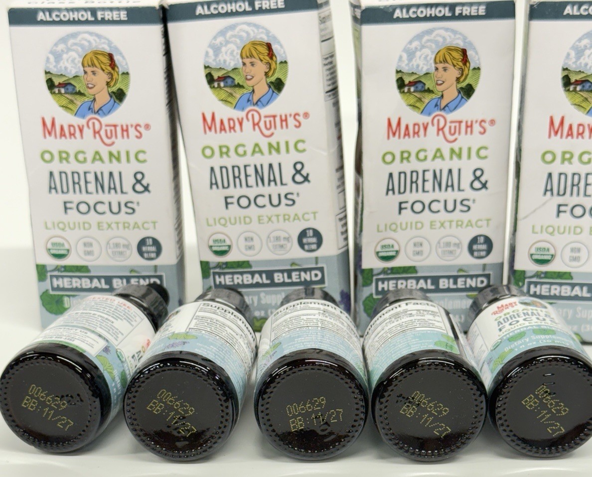MARYRUTH’S Organics Adrenal & Focus for Adults 5 Bottles x 30ML Exp. 11/2027