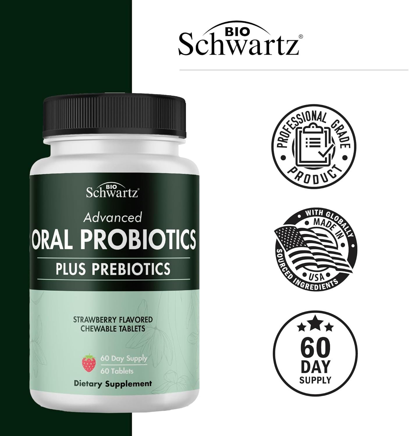 Oral Probiotics Supplement with Prebiotics – Supports Healthy Teeth Gums Mouth a