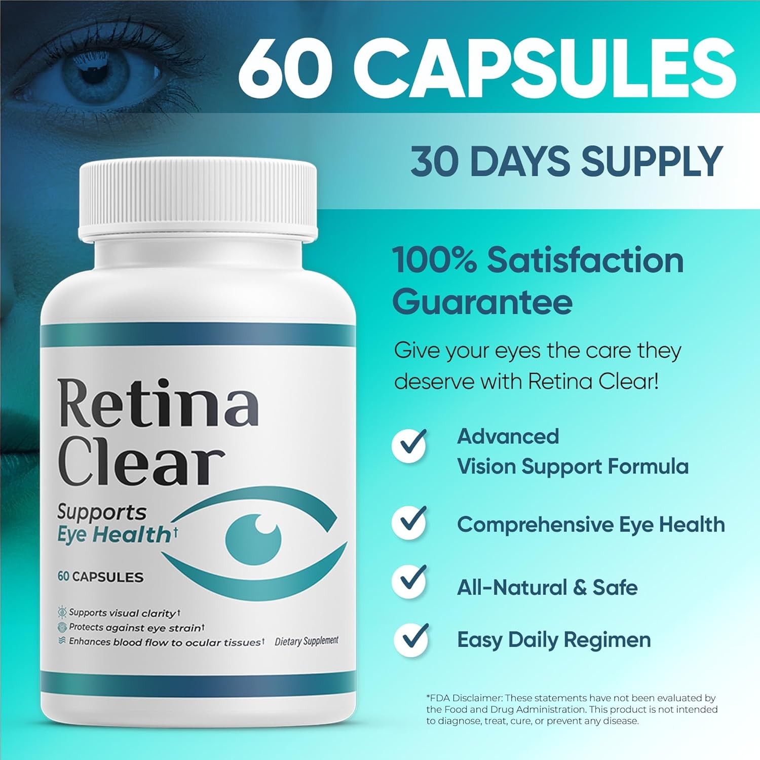 3X Vision Support Supplement–Eye Health Formula with Lutein,Zeaxanthin,Quercetin