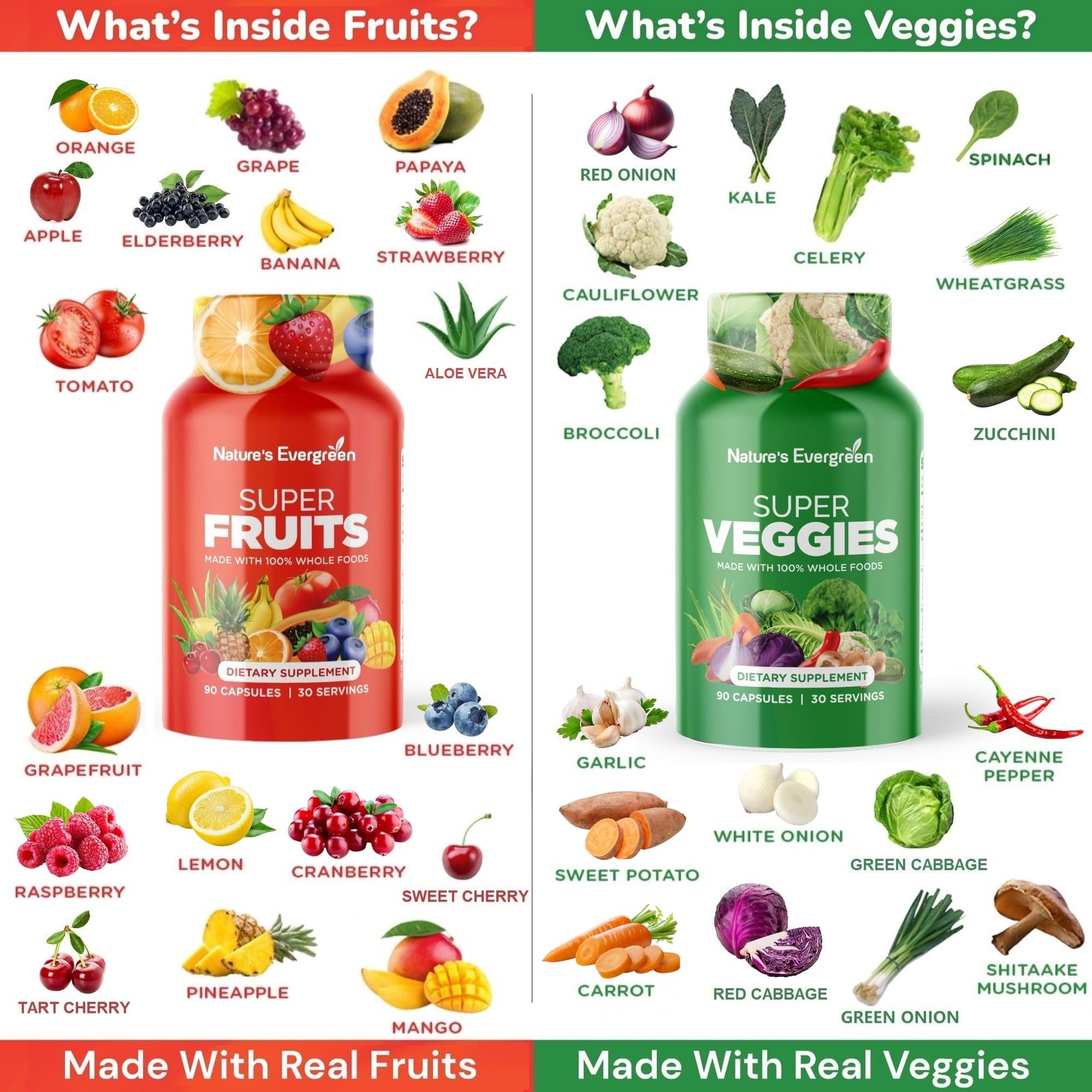 Fruits and Veggies Supplement – Nature 90 Count (Pack of 2)