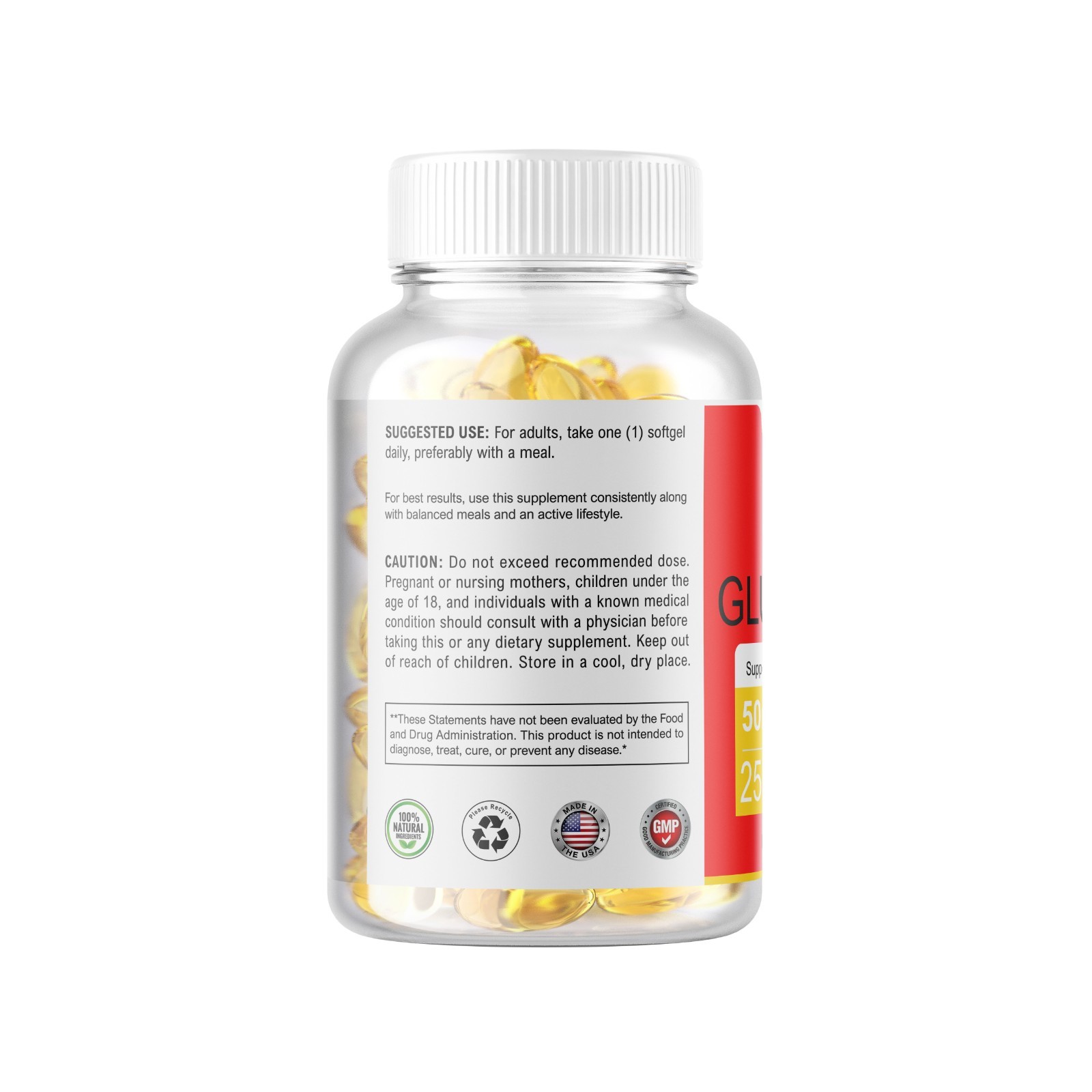 Zinc Gluconate 250 Vegetarian Softgels (50mg) Gluten Free and Non-GMO USA MADE