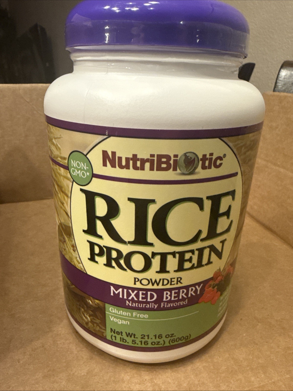 Rice Protein Powder, Mixed Berry, 1 lb. (600 g)