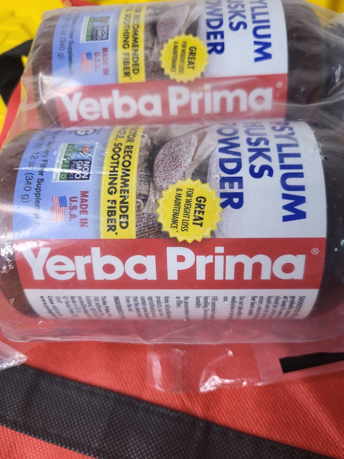Yerba Prima Psyllium Husks Powder 12 oz (340g) Gluten-Free Two Pack Exp 8/2028