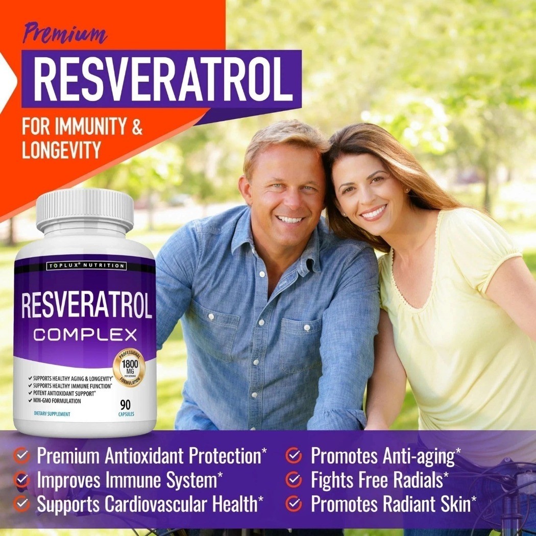 1800mg Resveratrol Antioxidant Complex Natural Supplement 60 Capsules New