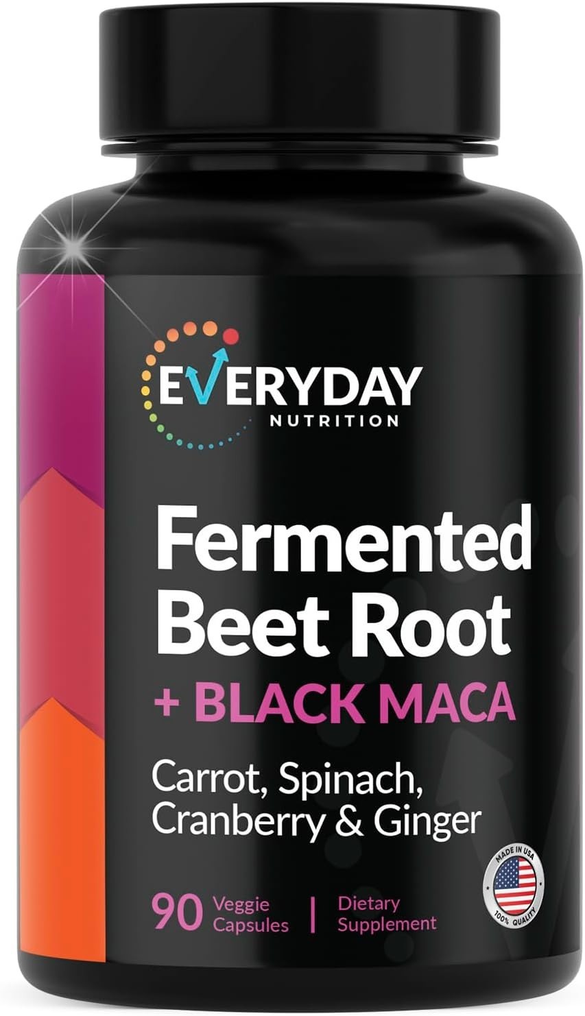 EVERYDAY NUTRITION Fermented Beet Root & Black – 90 Capsules – Exp 3/2028