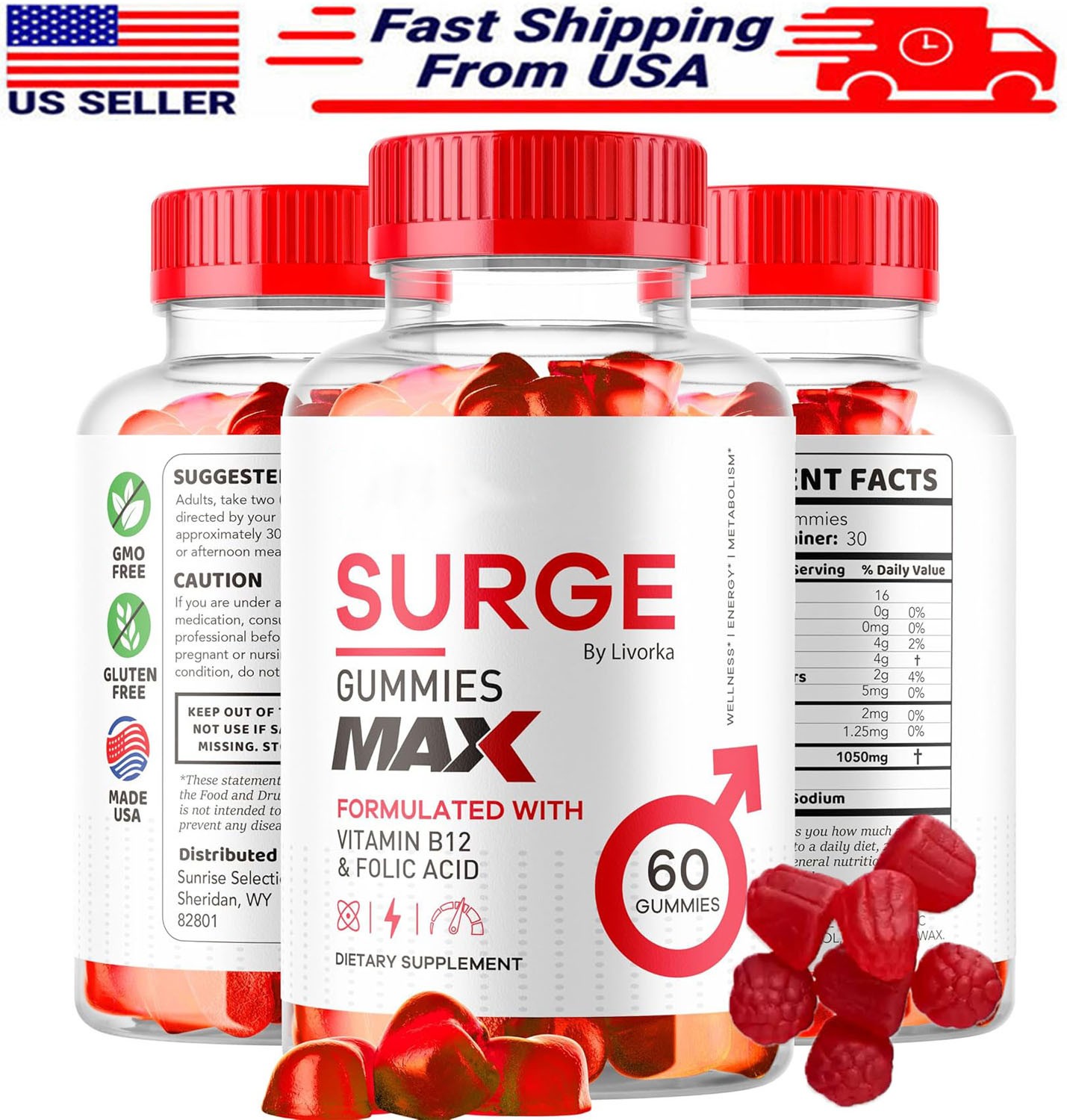 Improved Vital Surge Male Gummies Maximum Strength Vital Surge Advanced Formula