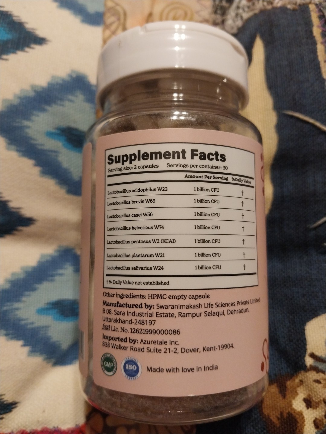 Better Alt Probiotic+ 60 Capsules Gluten Free, Preservatives Free, Non GMO