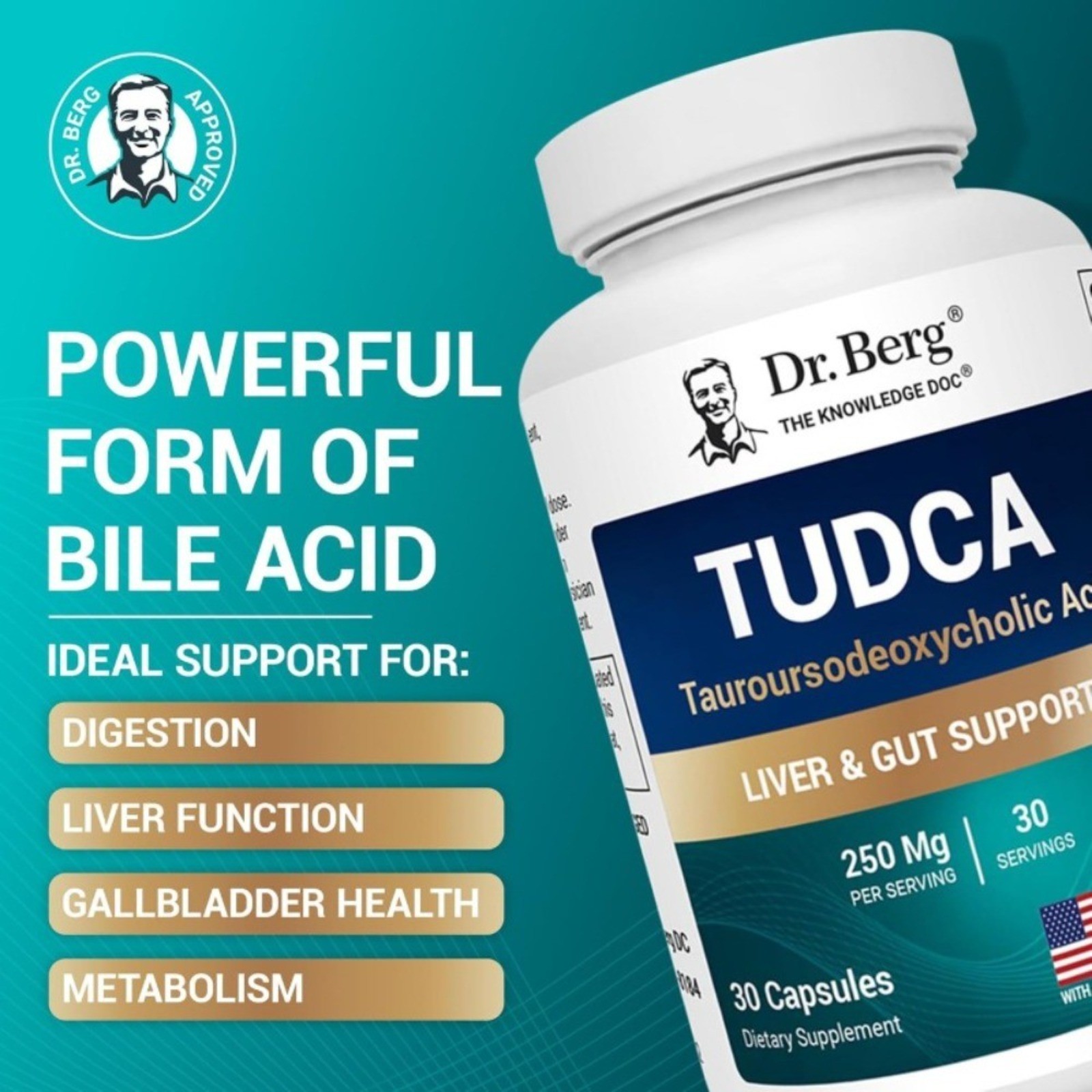 Dr. Berg TUDCA Supplement (Taurine) – Active and Powerful Formula