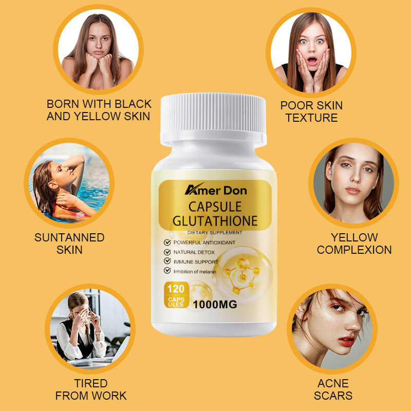 Glutathione Collagen Anti-aging skin Whitening 120 Capsules Dark Spots Remover