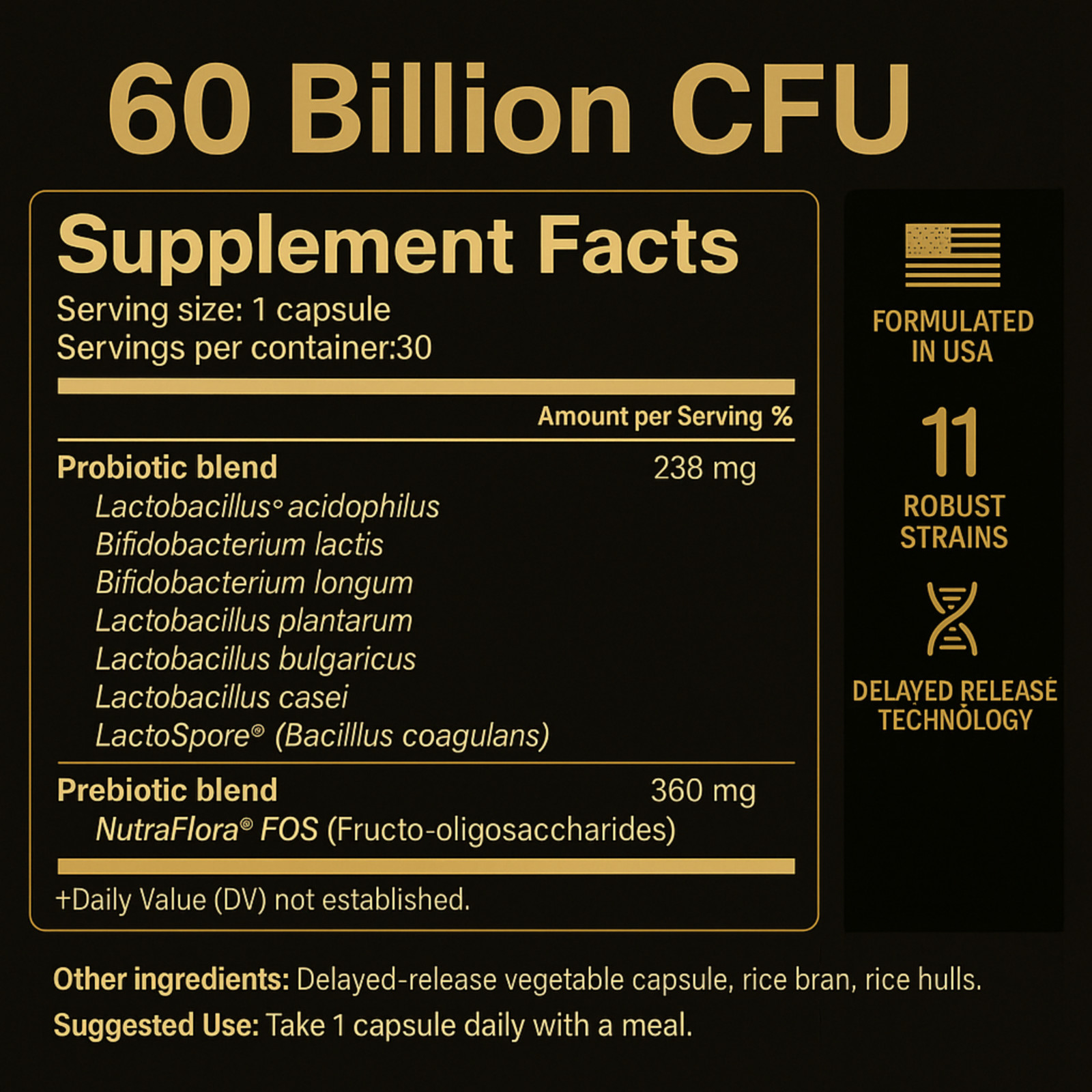 Grow MegaSporeBiotic Deep Immune Probiotics + Prebiotics with FOS, 60 Billion