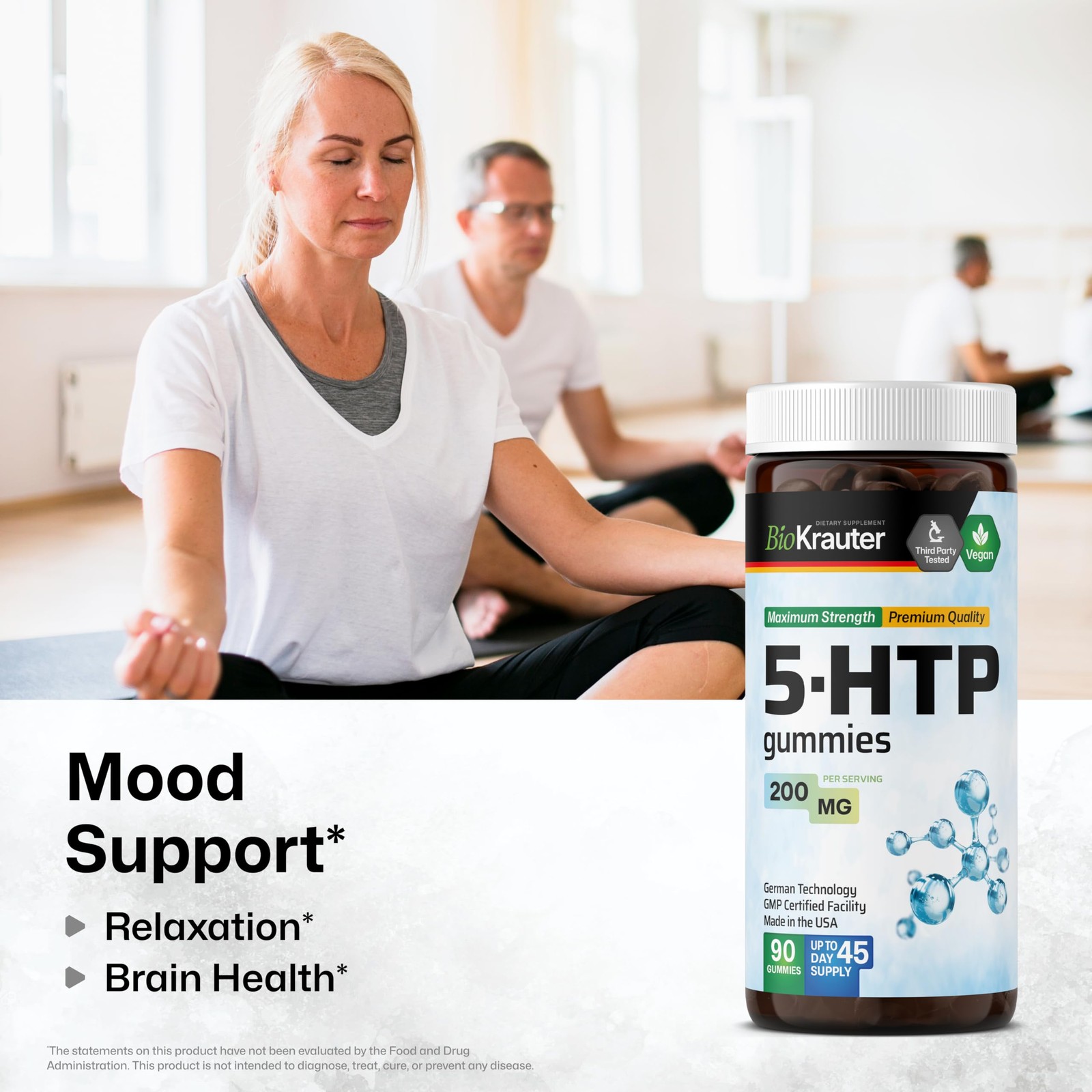 BIO KRAUTER® 5HTP with Tryptophan & Calcium for Mood & Relaxation Support –