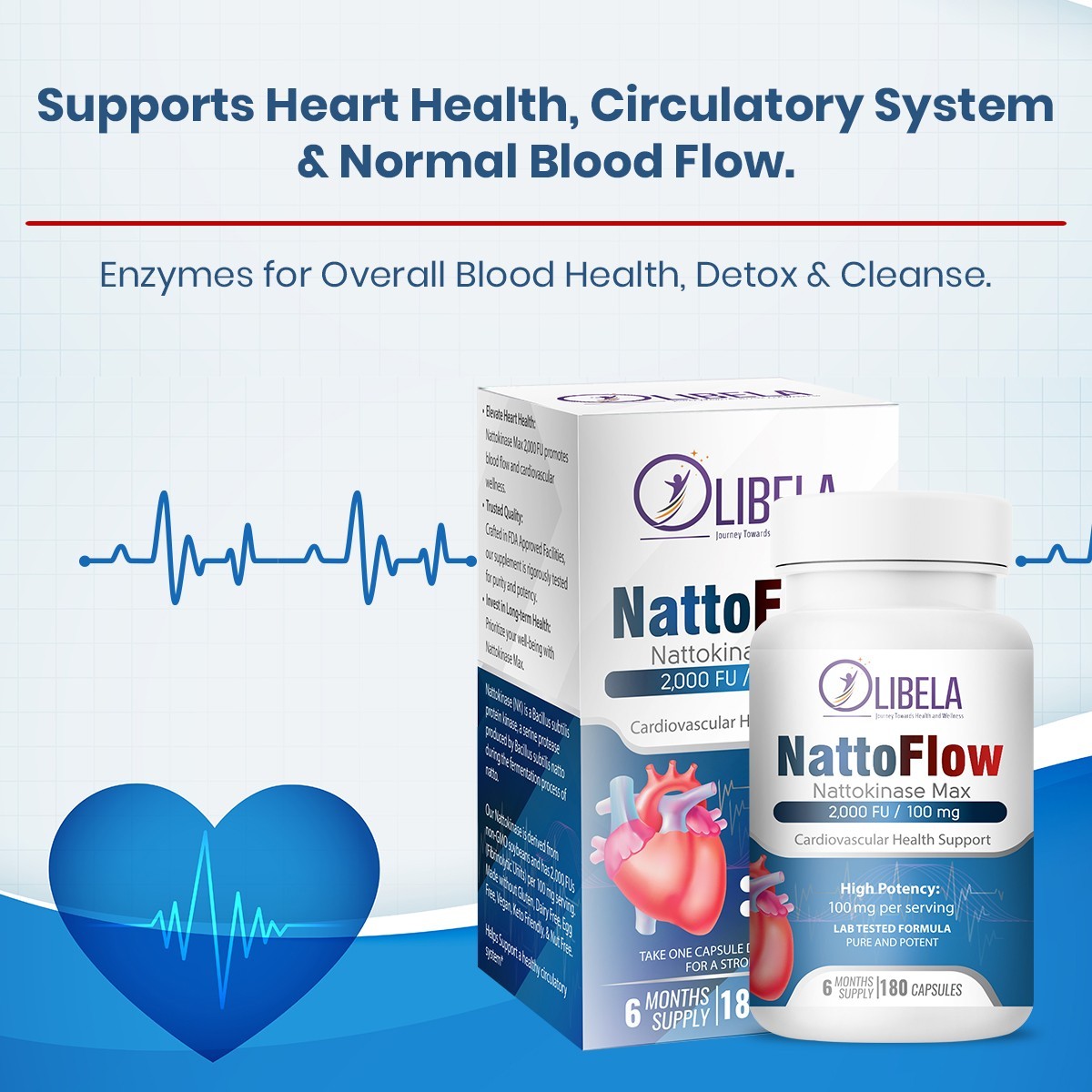 Nattokinase Supplement 4000FU 90 Capsules Cardiovascular Health | Vegan, Non-GMO