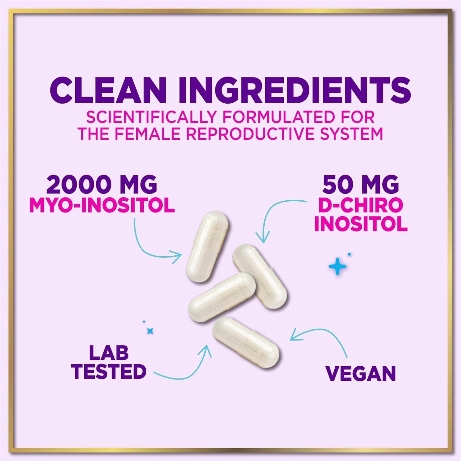 Myo-Inositol & D-Chiro Inositol Supplement 2000mg – Myoinositol with Ideal 40:1