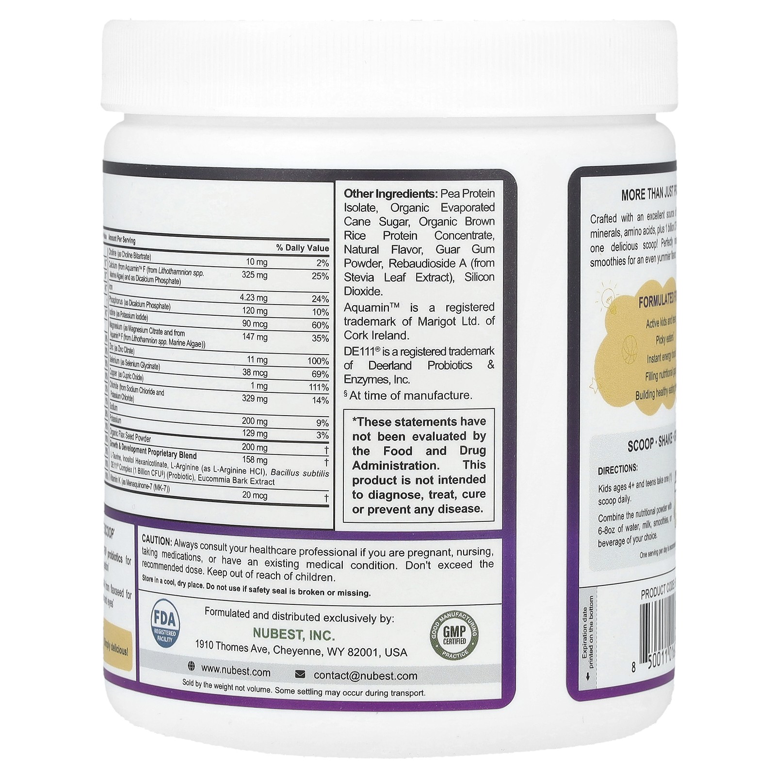 Nubest Tall®, Growth Protein Powder, For Kids & Teens 4 +, Vanilla, 7.76 oz (220