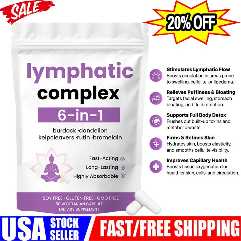6-in-1 Lymphatic Complex,Lymphatic Drainage Supplements|Herbal Blend