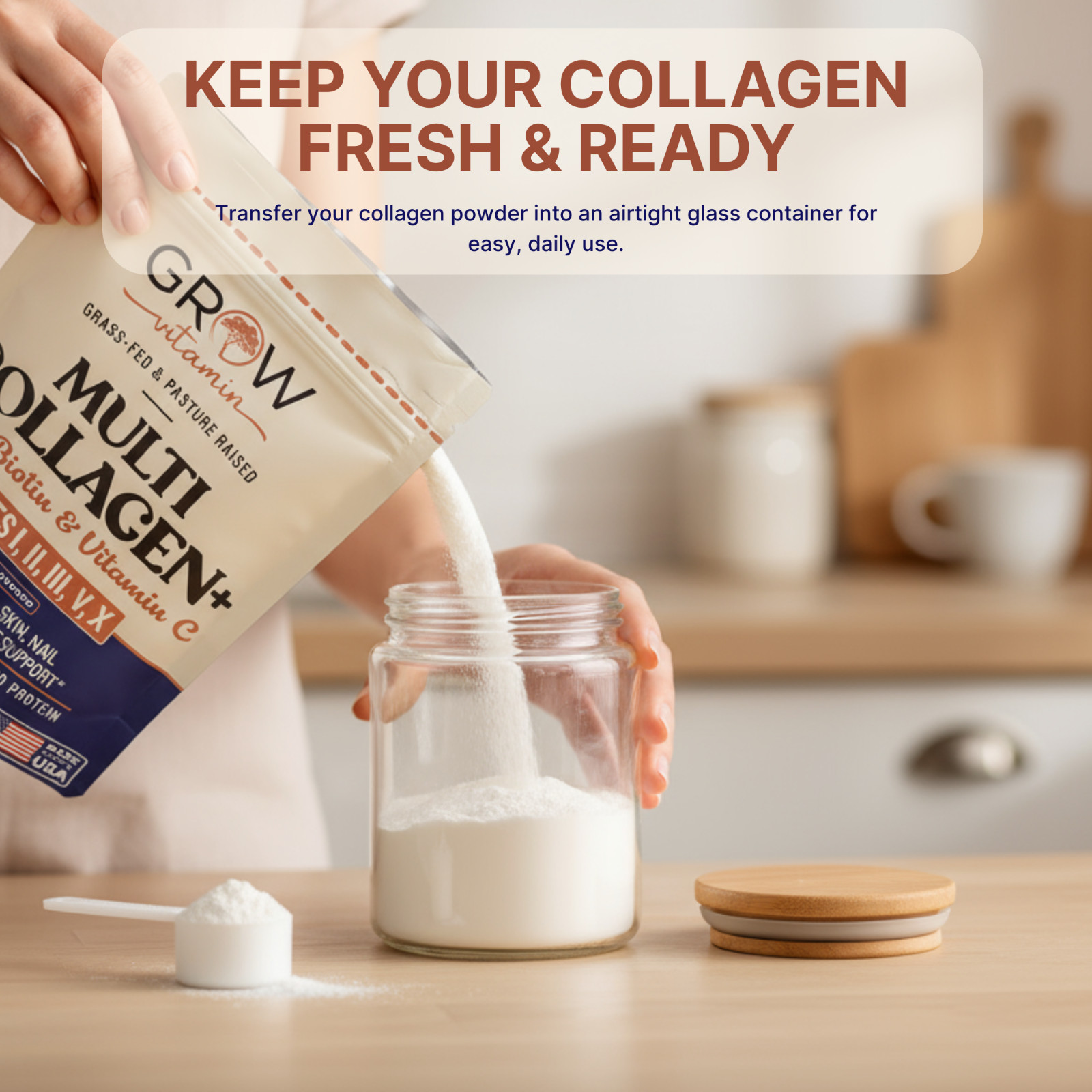 Collagen Peptides W/ Biotin – Hair, Skin, Nail, and Joint Support- 41 Servings