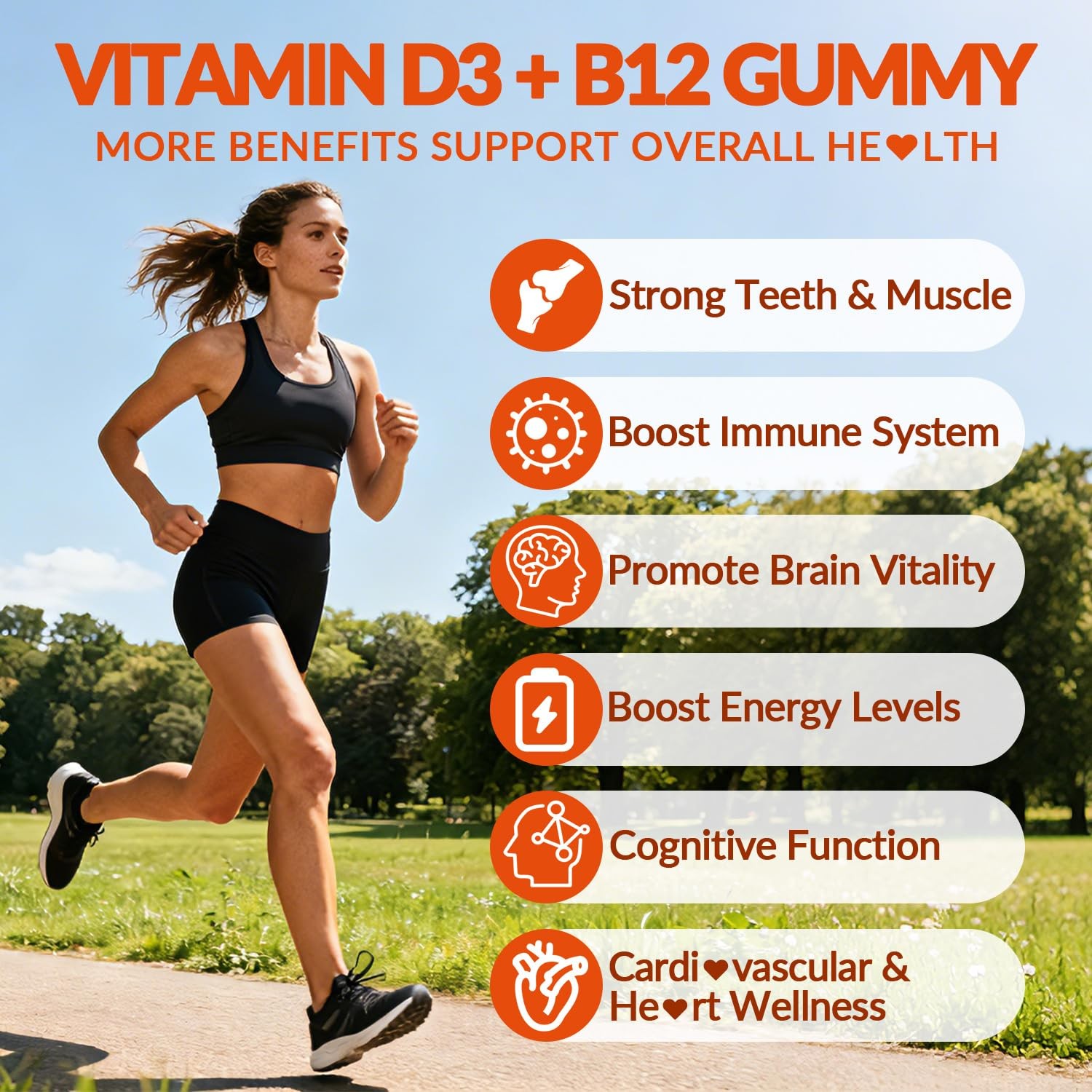 WEEVIT Vitamin D3 B12 Gummies, D 10000IU & 60 Count (Pack of 2)