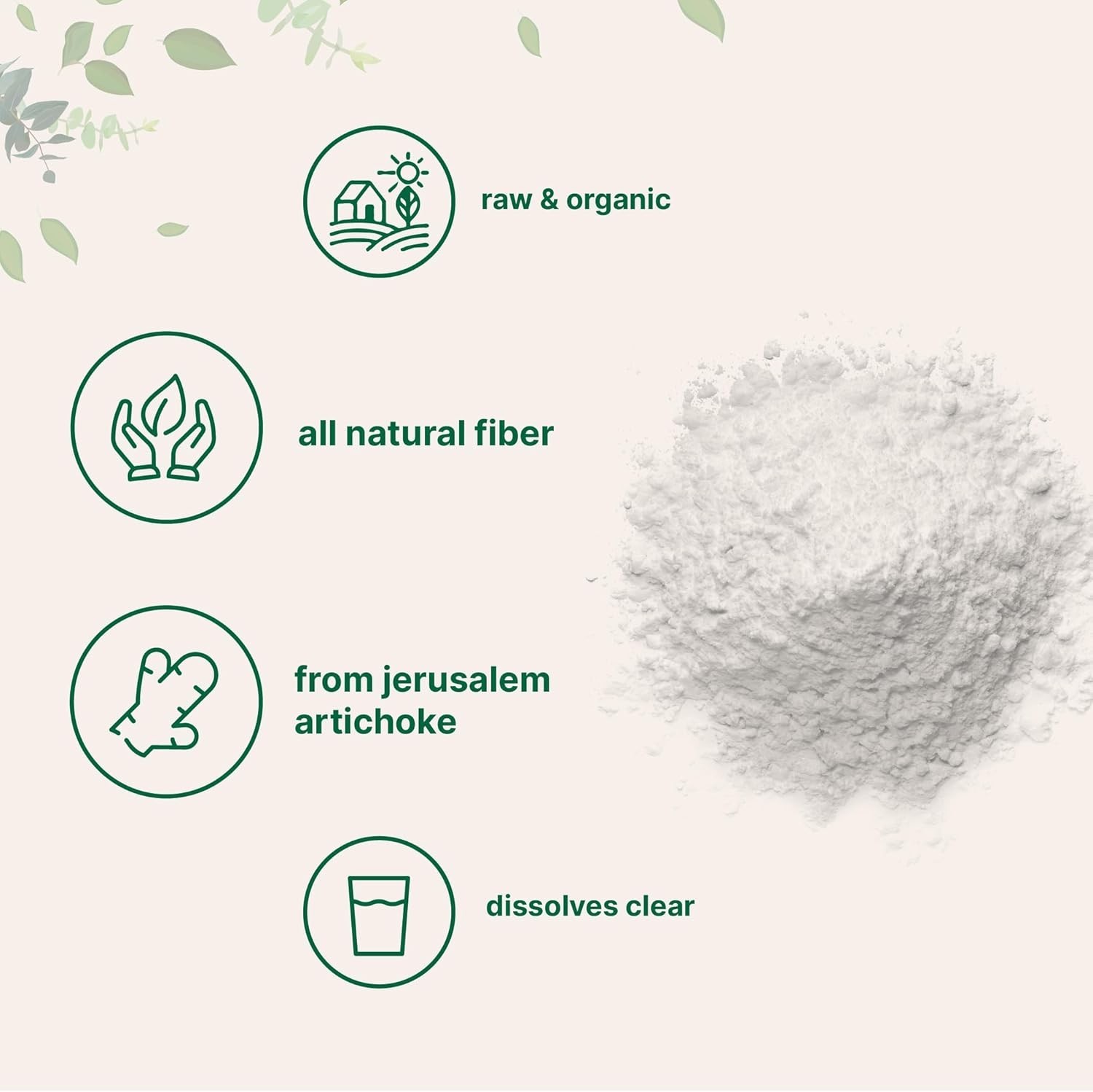 Organic lin FOS Fiber Powder, 2.2 lbs | Quick Water-Soluble Prebiotic | Natur…