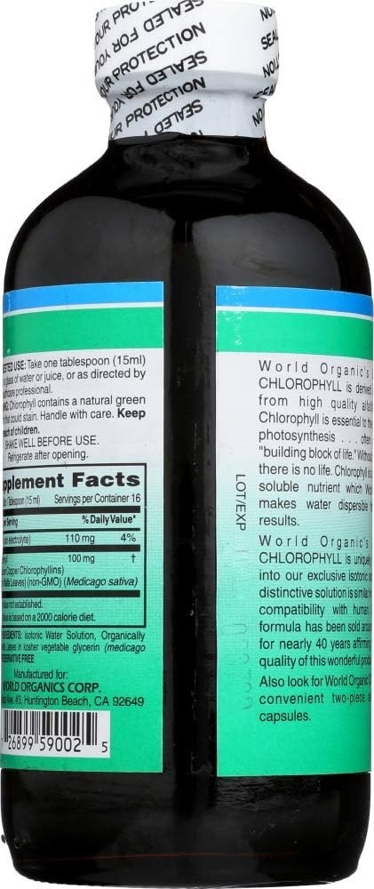 World Organic 100mg Liquid Chlorophyll – 16 Oz EXP 4/24