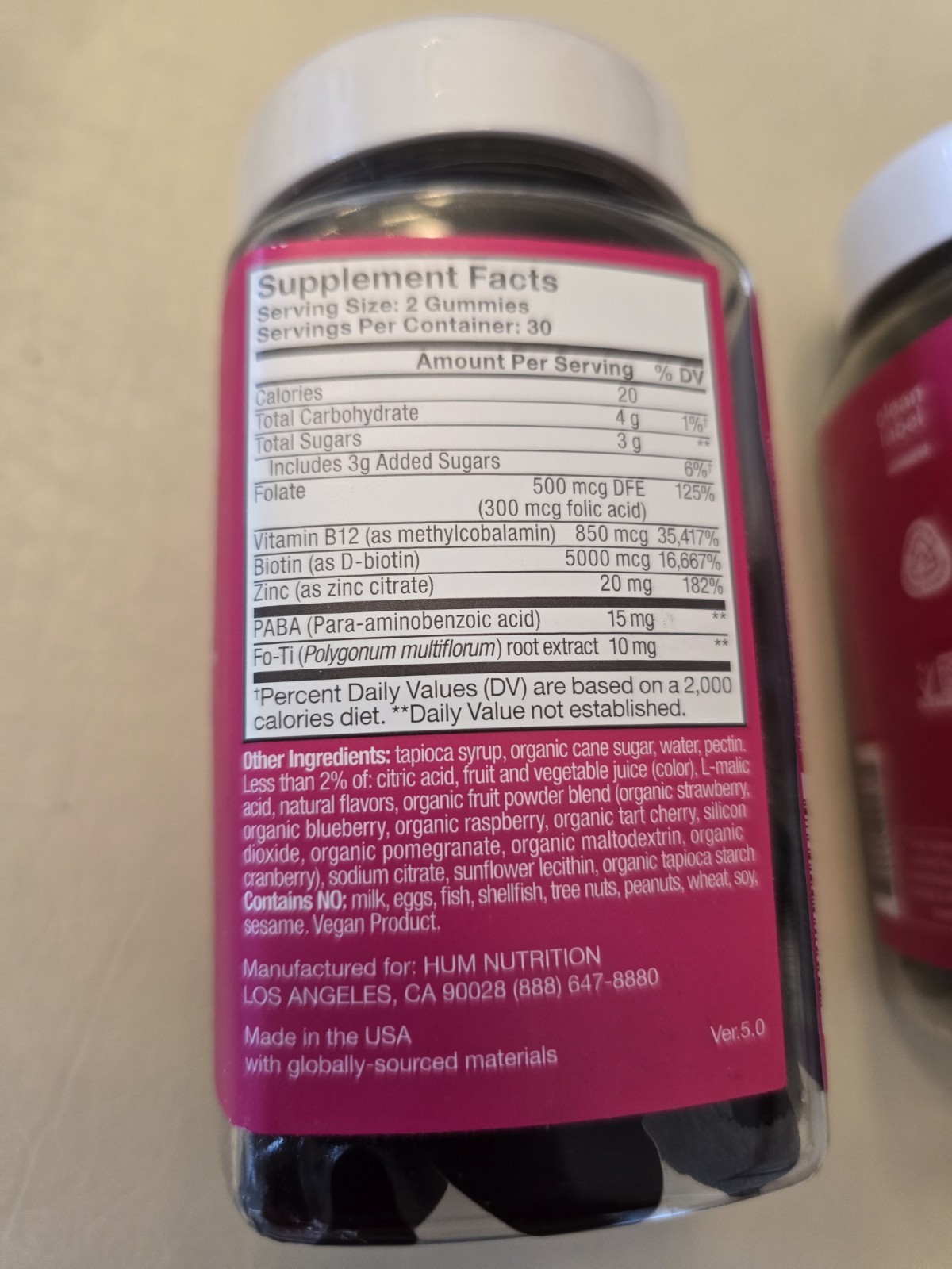 HUM Hair Growth Gummies – 60 Count, Set Of 2