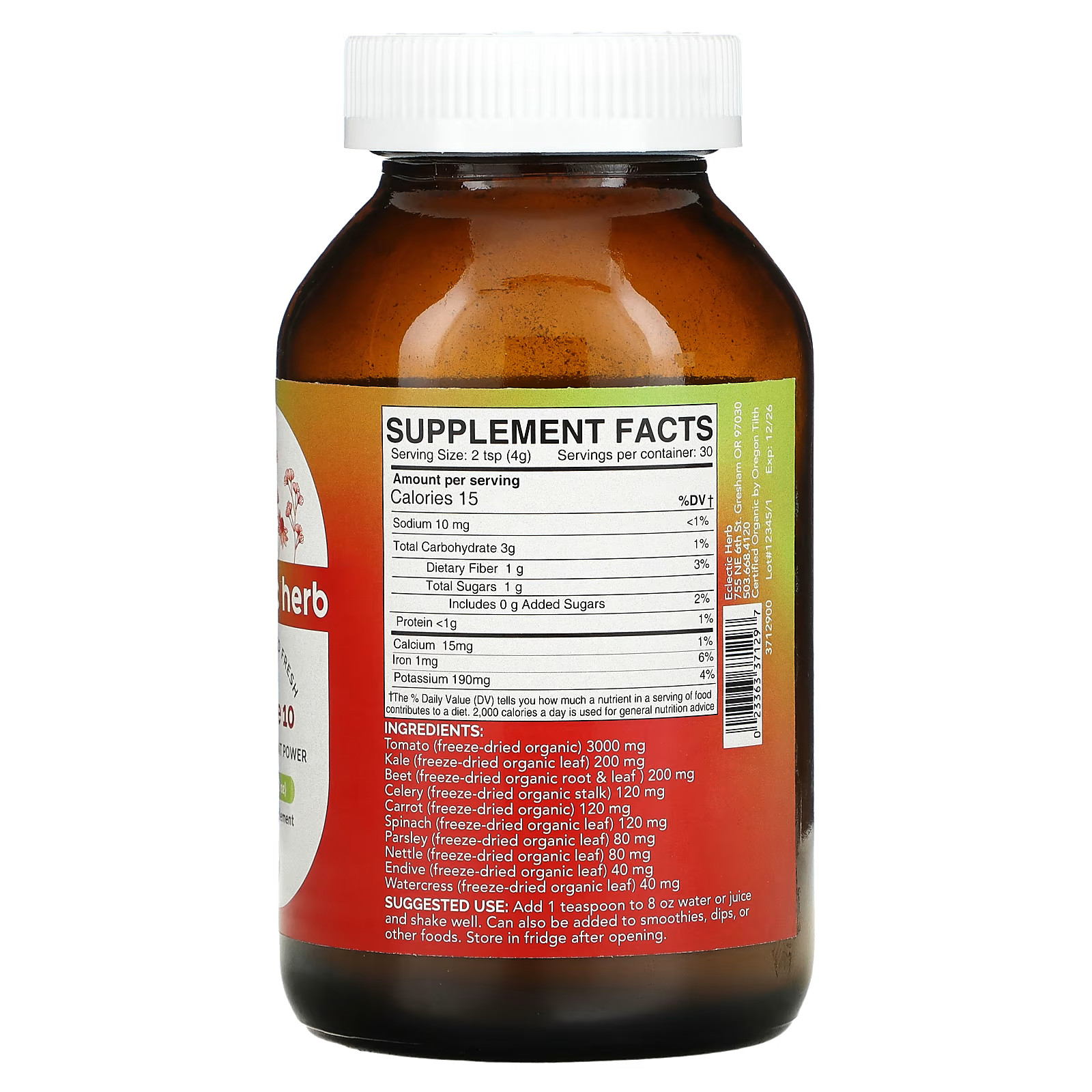 2 X Eclectic Herb, Veggie 10 Powder, 4.2 oz (120 g)