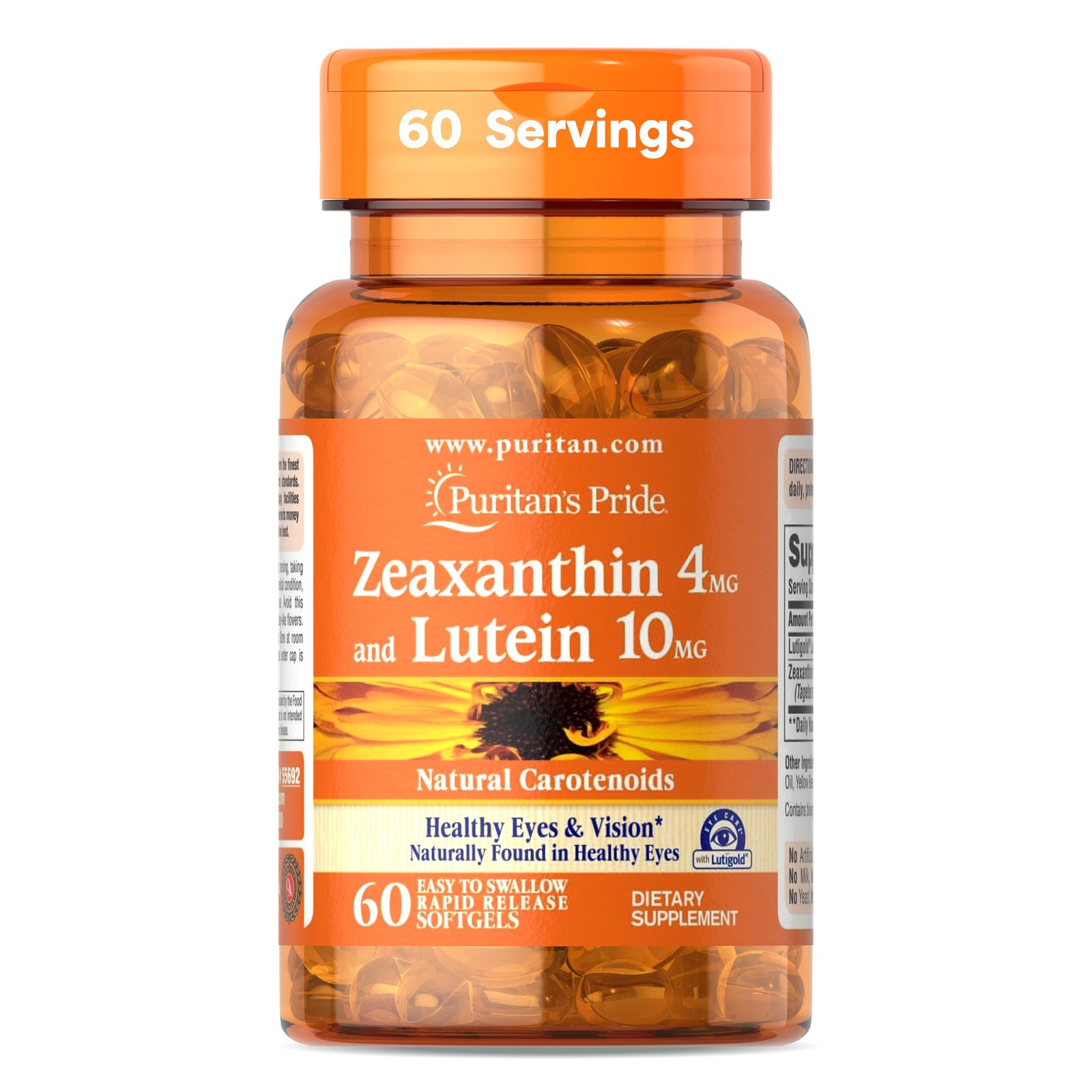 Puritan’s Pride Zeaxanthin 4mg with Lutigold™ 60 Count (Pack of 1), White