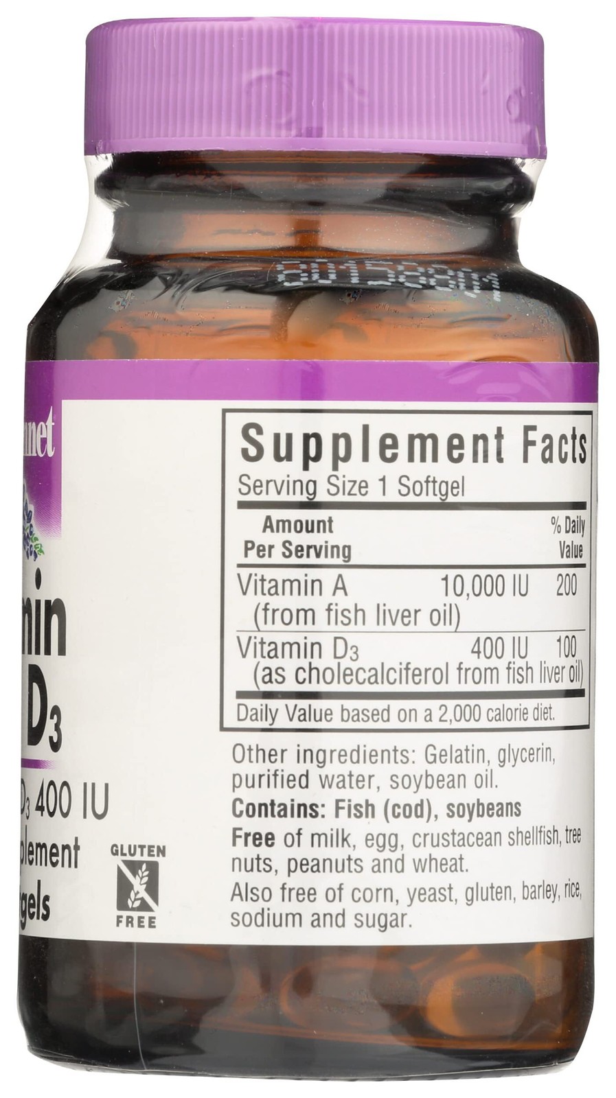 8/26 BLUEBONNET NUTRITION Vitamin A 10000IU & D3 400IU, 100 CT