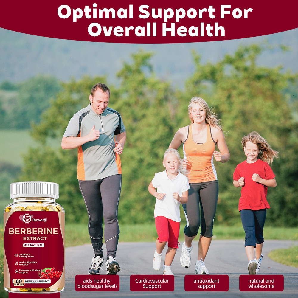 4 Packs Berberine 1200mg High Absorption For Blood Sugar Immune 3 Months Supply-