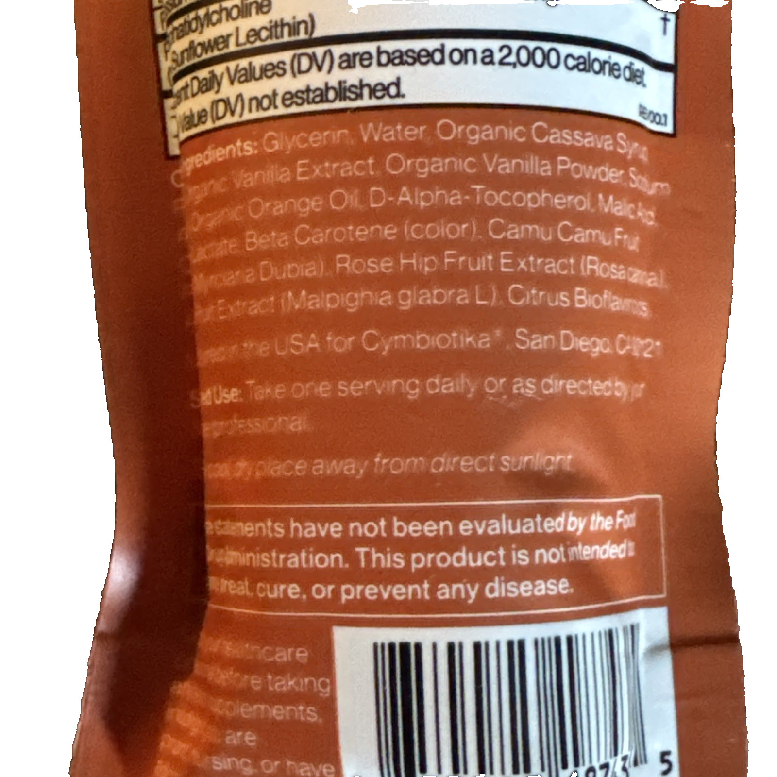 Cymbiotika Liposomal Vitamin C 1000mg Single Dose 0.5oz 2 Pack NEW