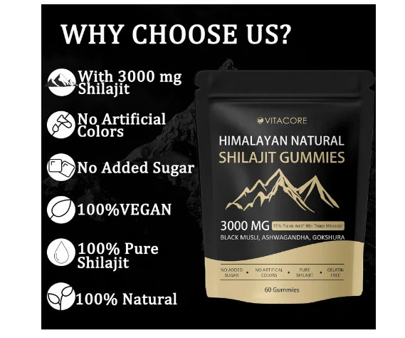 vitacoreHimalayan Shilajit Gummies for Men & Women 60 Count (Pack of 1), 1pc