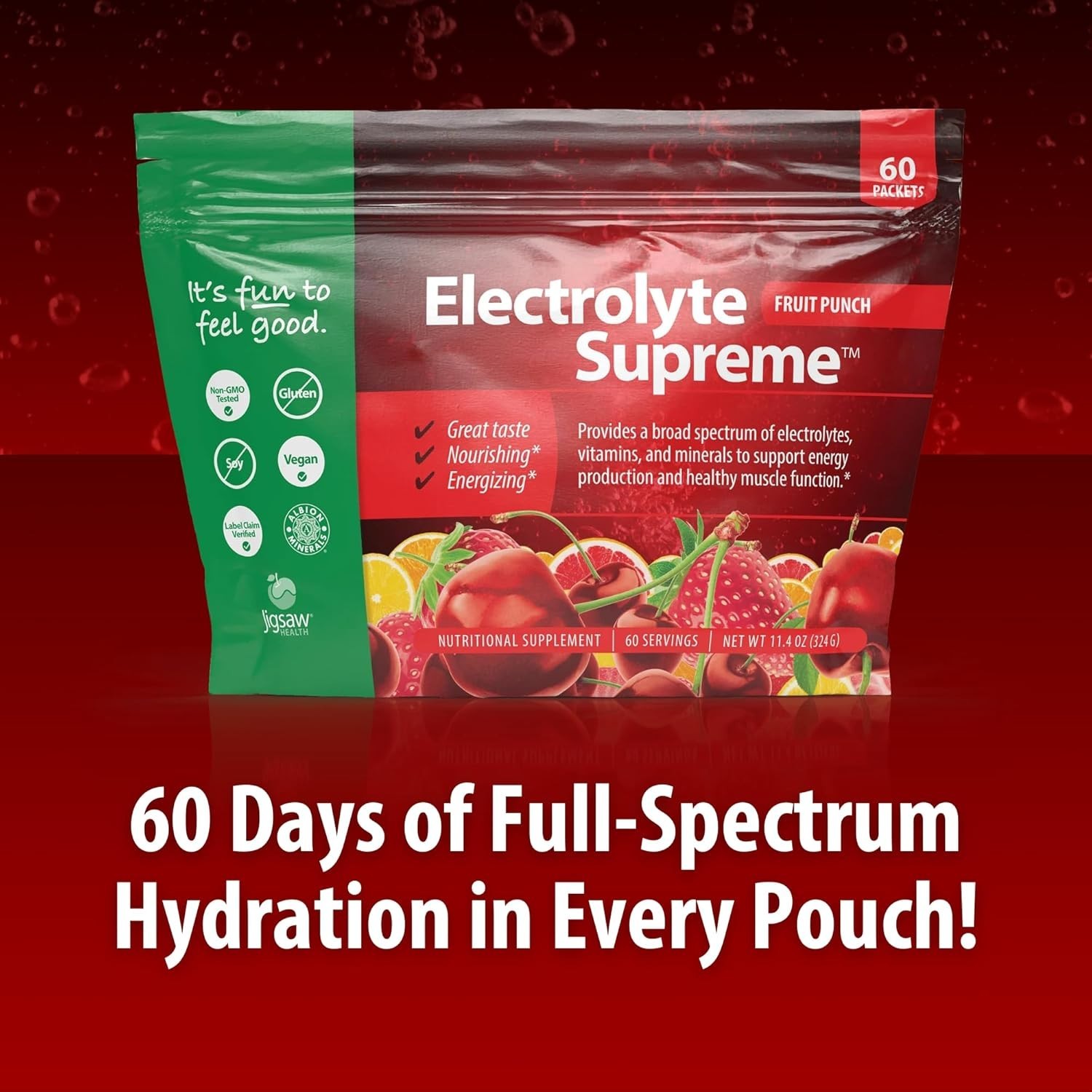 Powerful Energy Boosting Electrolytes – 60 Servings | Gluten-Free Formula