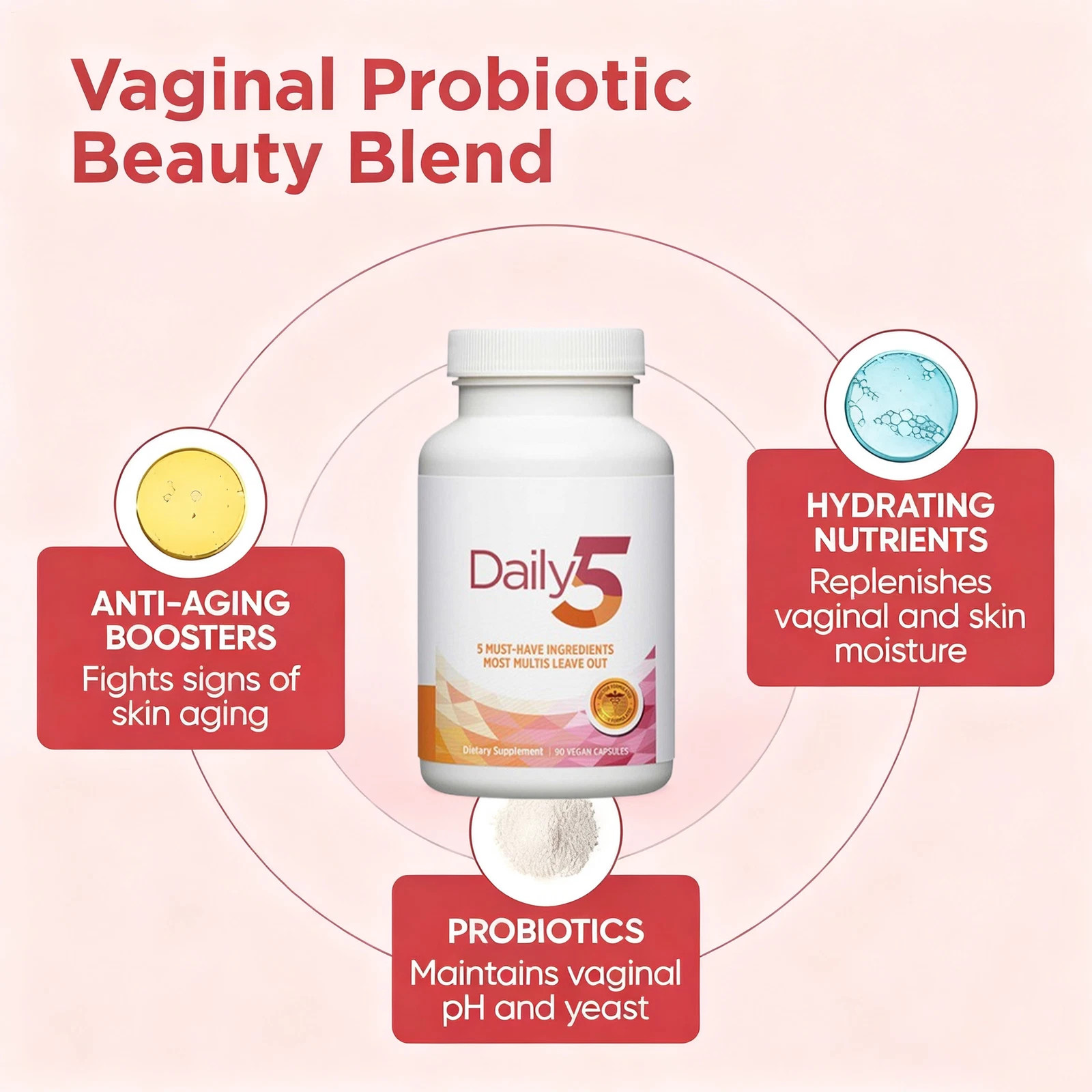 1-3 Bottles Doctors’ Preferred Daily5 Dietary Vegan Capsules 90 Supplement