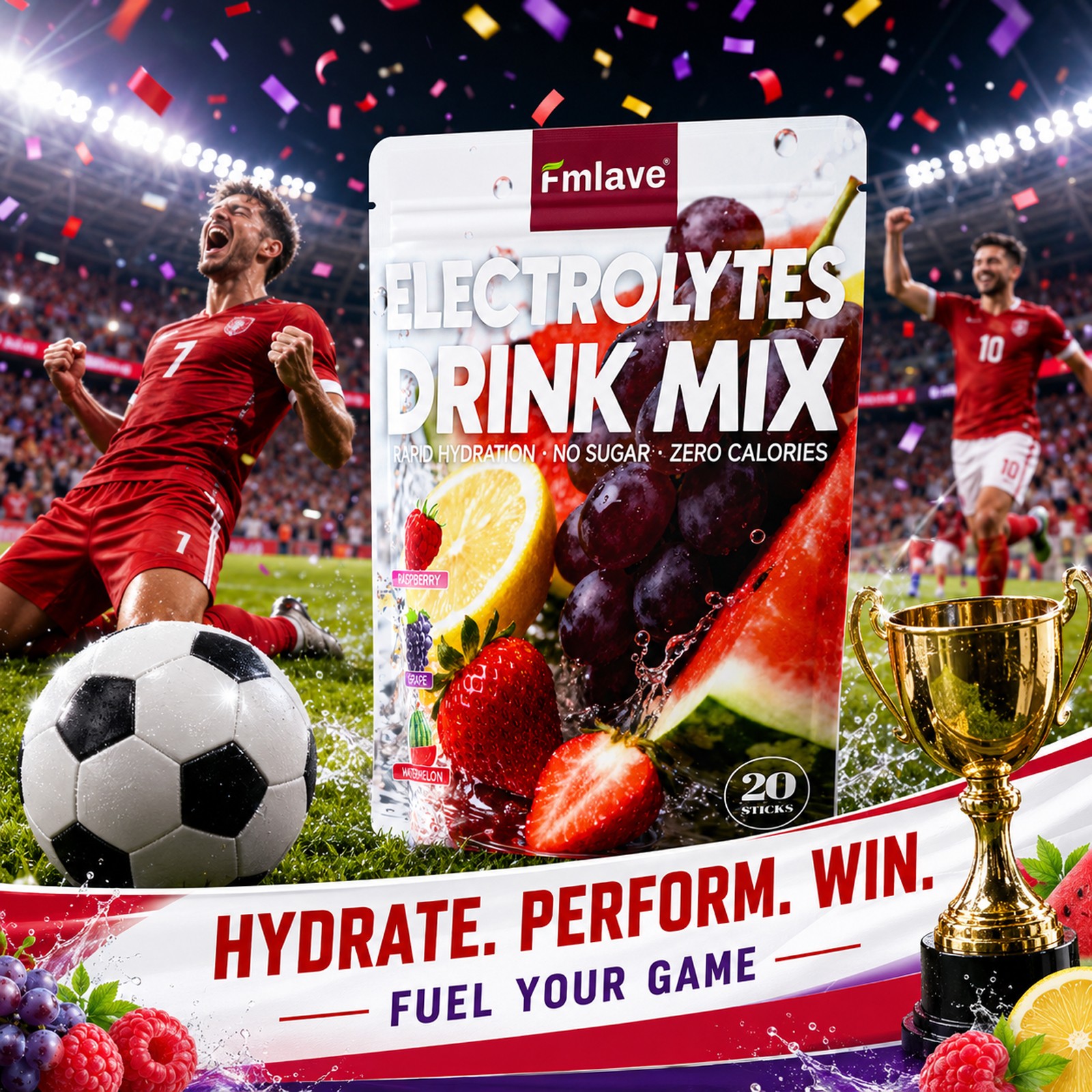 Electrolytes Powder Hydration Packets Sugar Free Recovery Electrolyte Drink 20ct