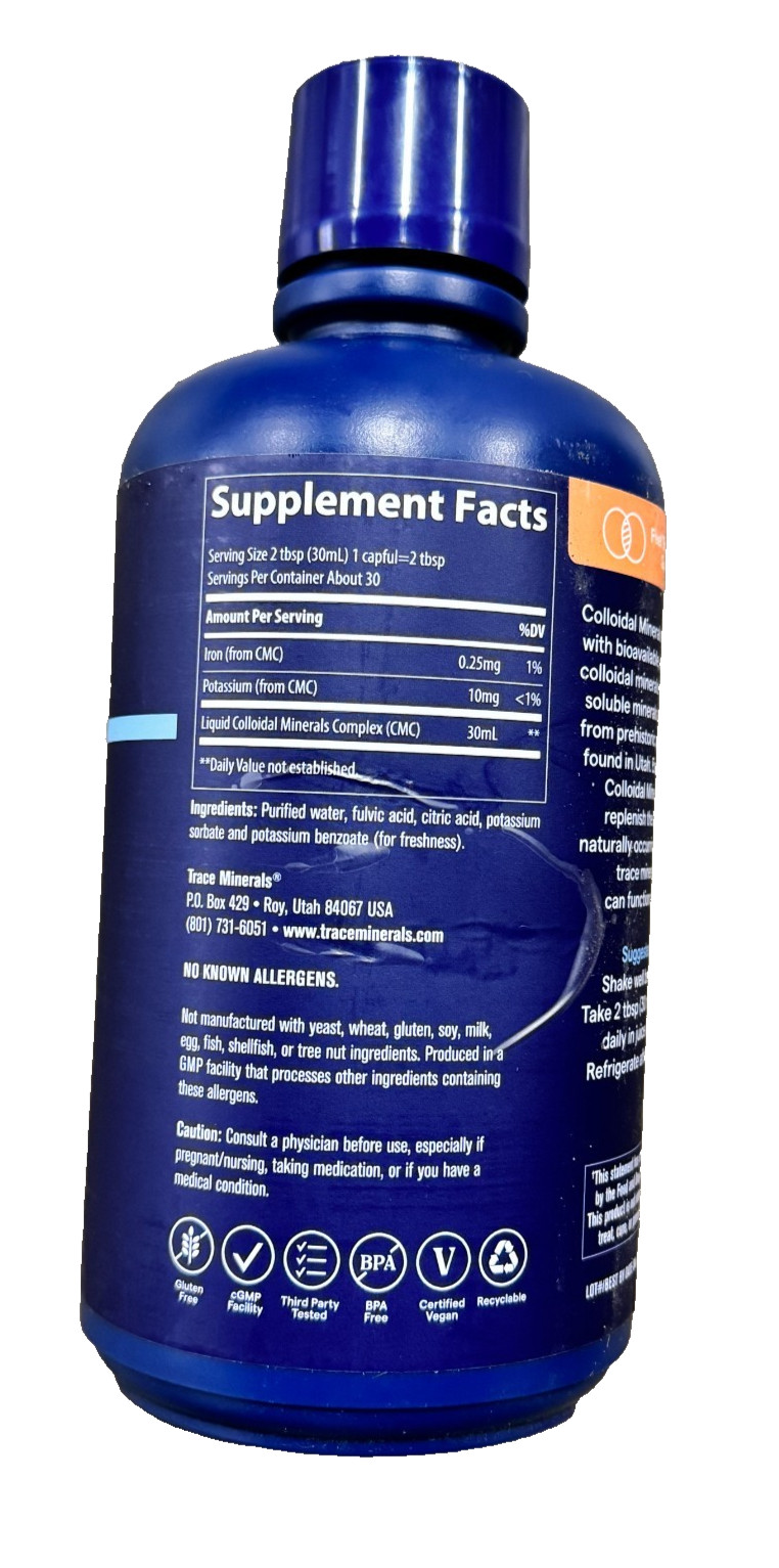 Trace Minerals Liquid Colloidal Vitamin-Mineral Unflavored 30 fl oz All-in-One