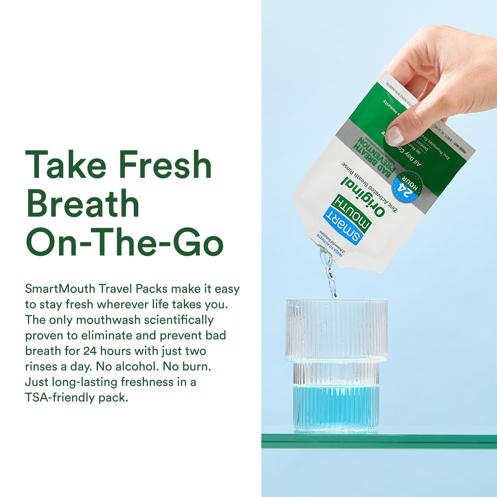 SmartMouth Original Zinc Activated Mouthwash Single Packs 4 Fl Oz (Pack of 4)