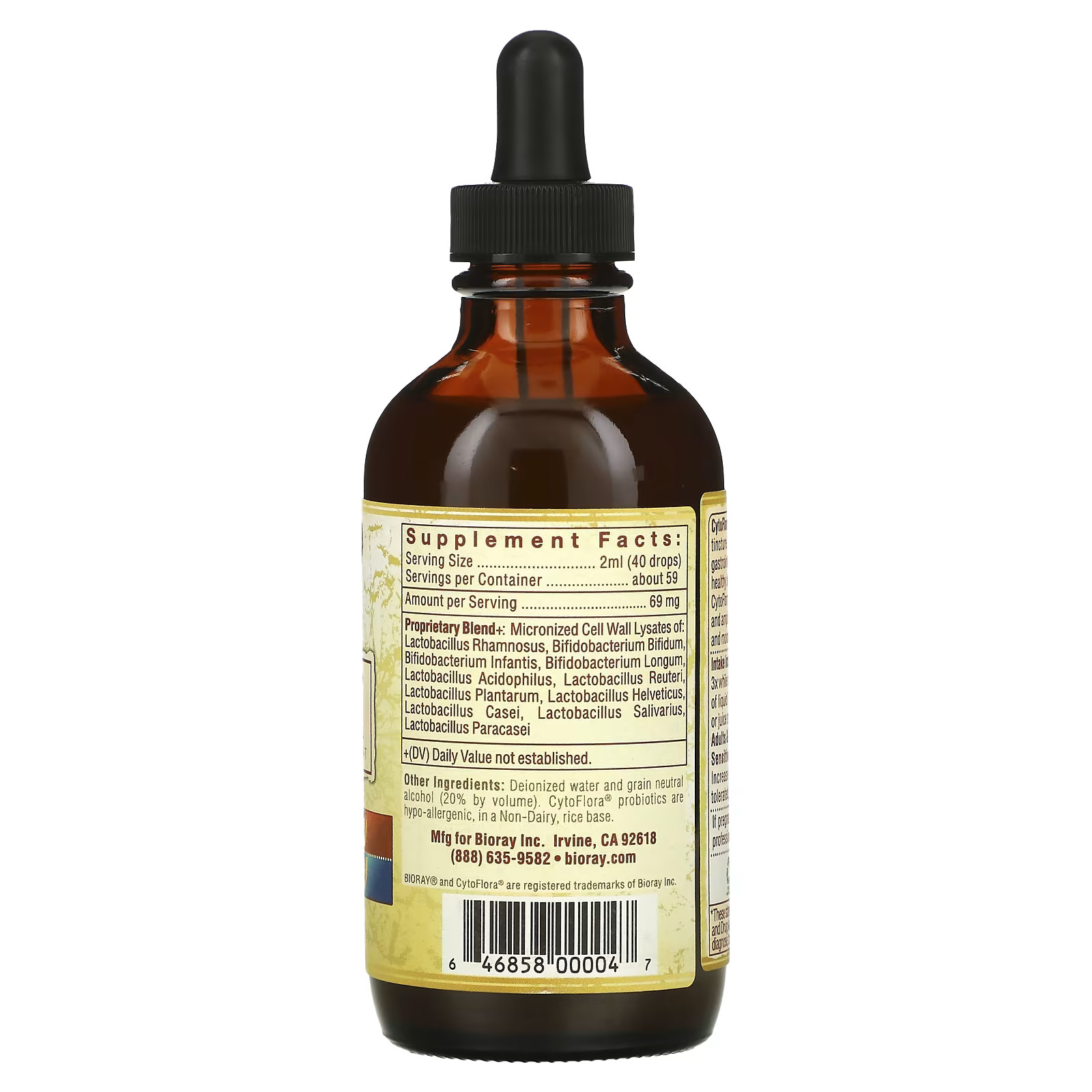 2 X Bioray, CytoFlora, Probiotic Lysate Tonic, 118 ml (4 fl oz)