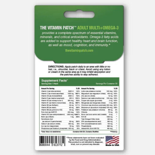 4 Omega3 patch for 120 days supply VitaminPatch patchmd Adult Multi+